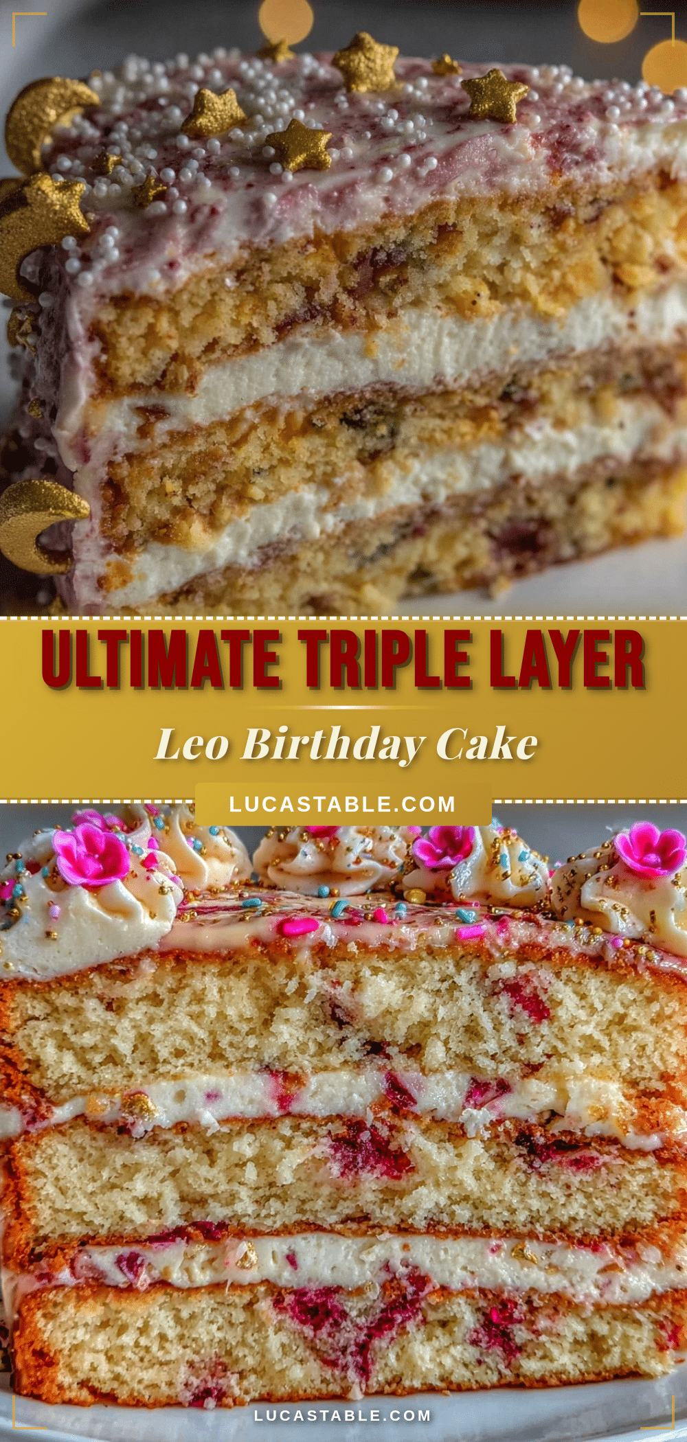 triple layer leo birthday cake recipe