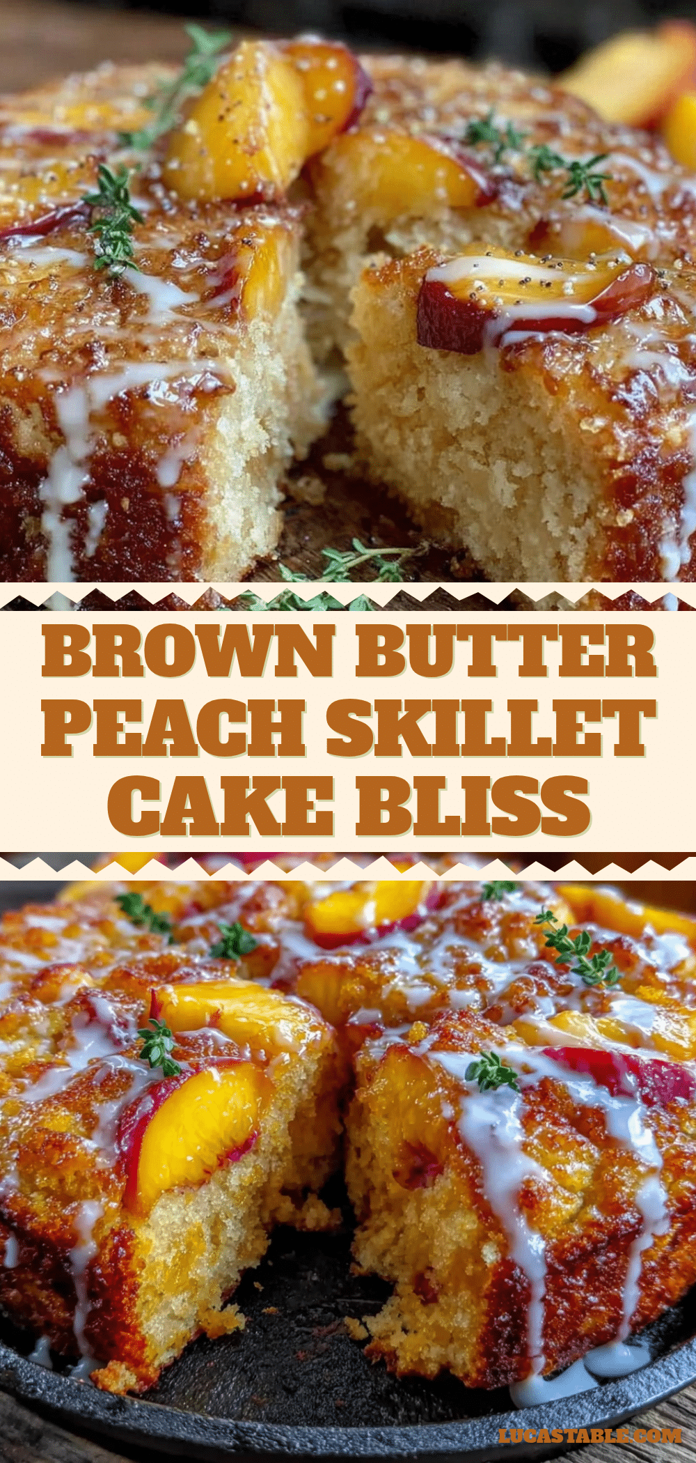 brown butter peach skillet cake recipe
