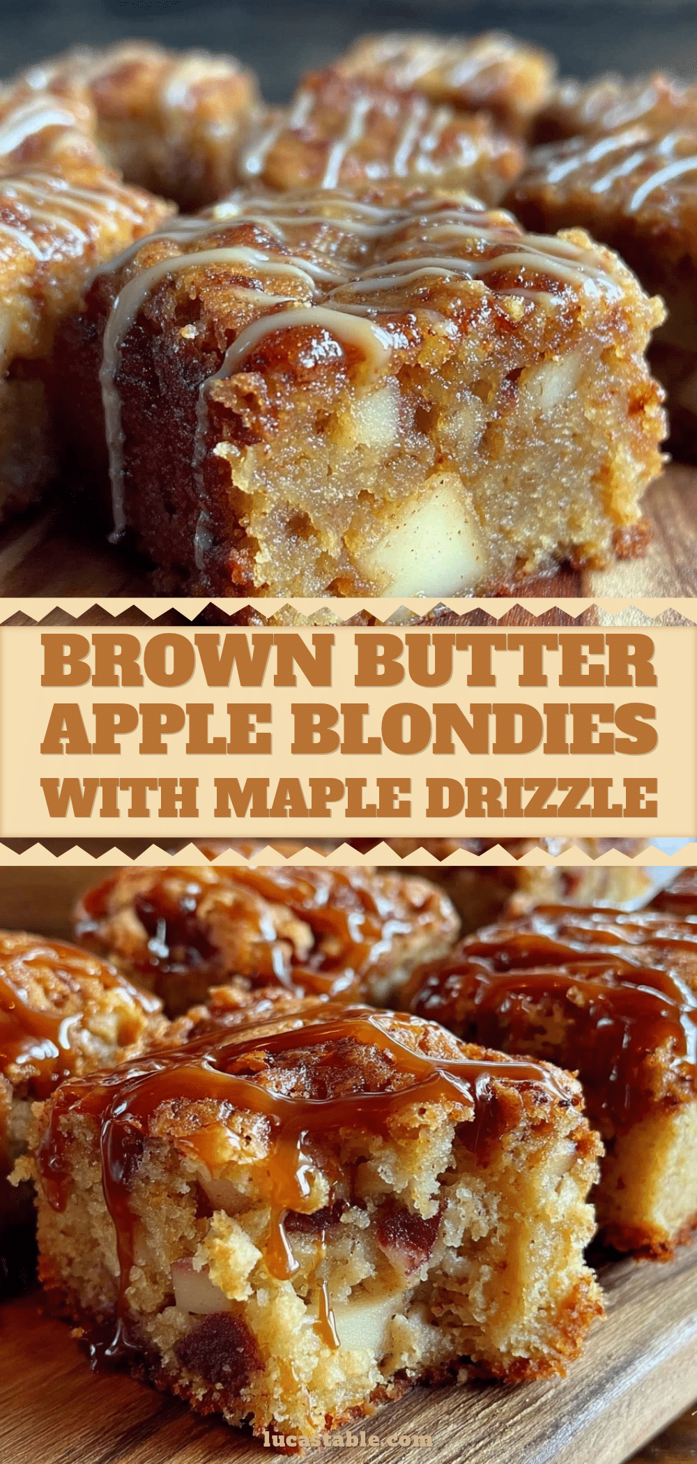 cinnamon brown butter apple blondies recipe