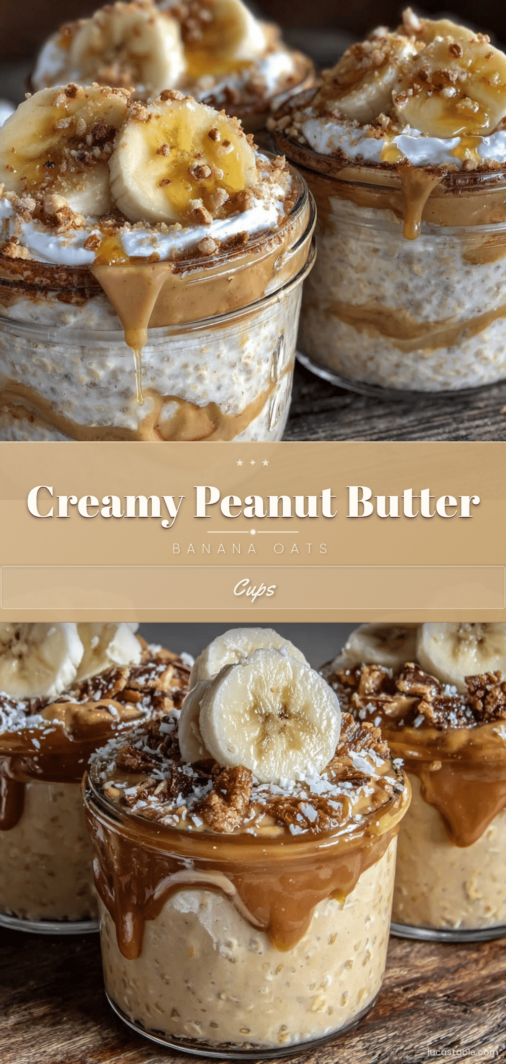 creamy peanut butter banana overnight oats cups recipe