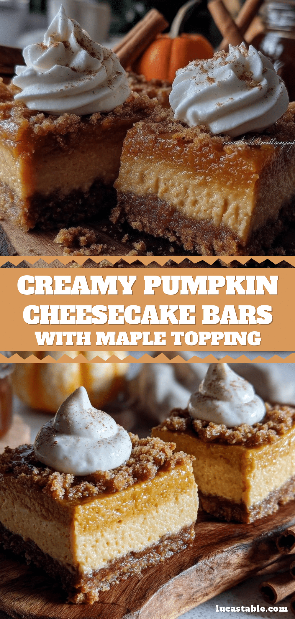 creamy pumpkin cheesecake bars recipe