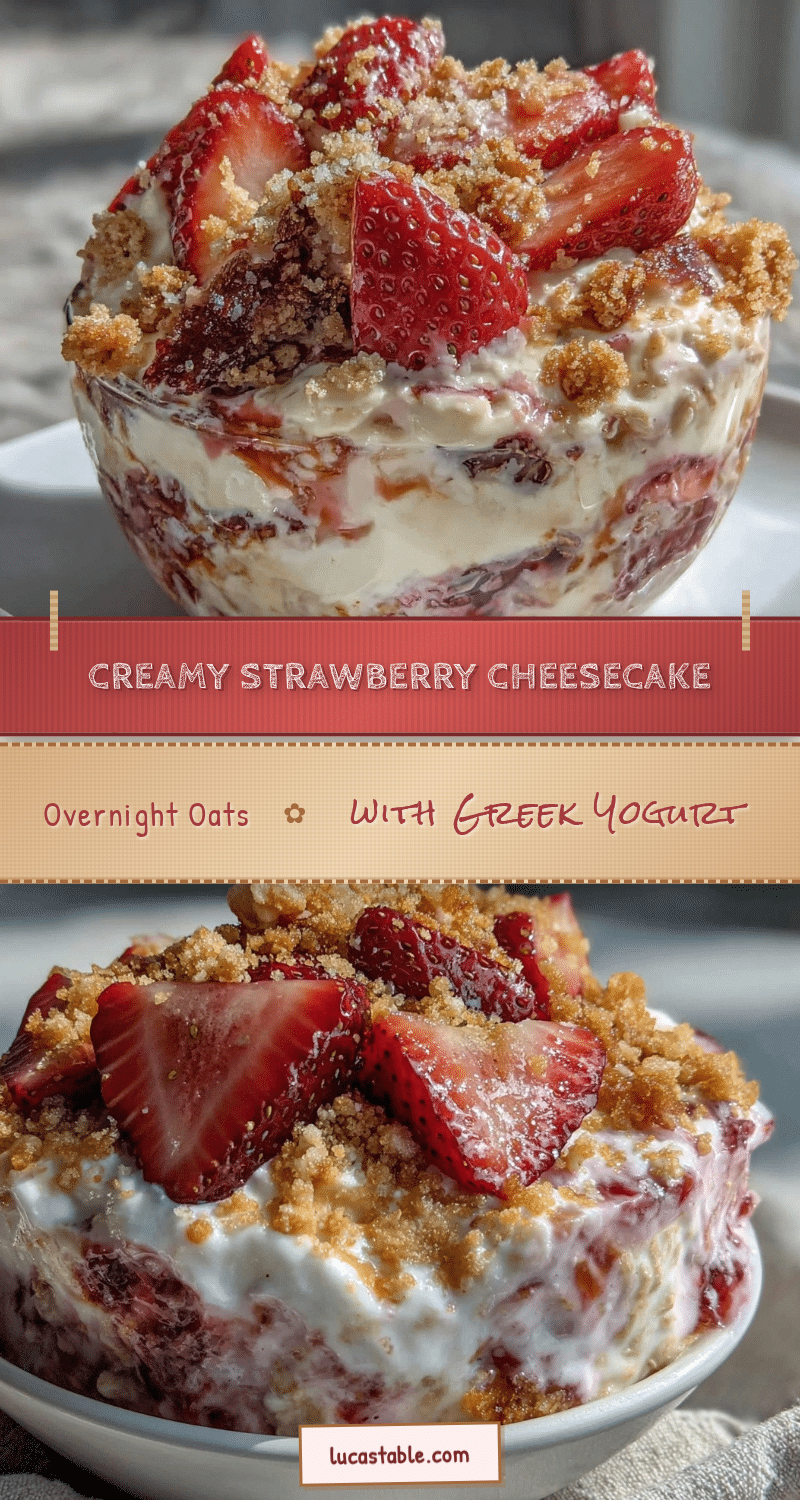 creamy strawberry cheesecake overnight oats recipe