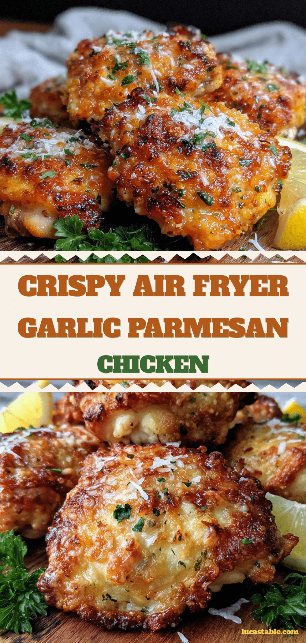 crispy garlic parmesan chicken thighs air fryer recipe