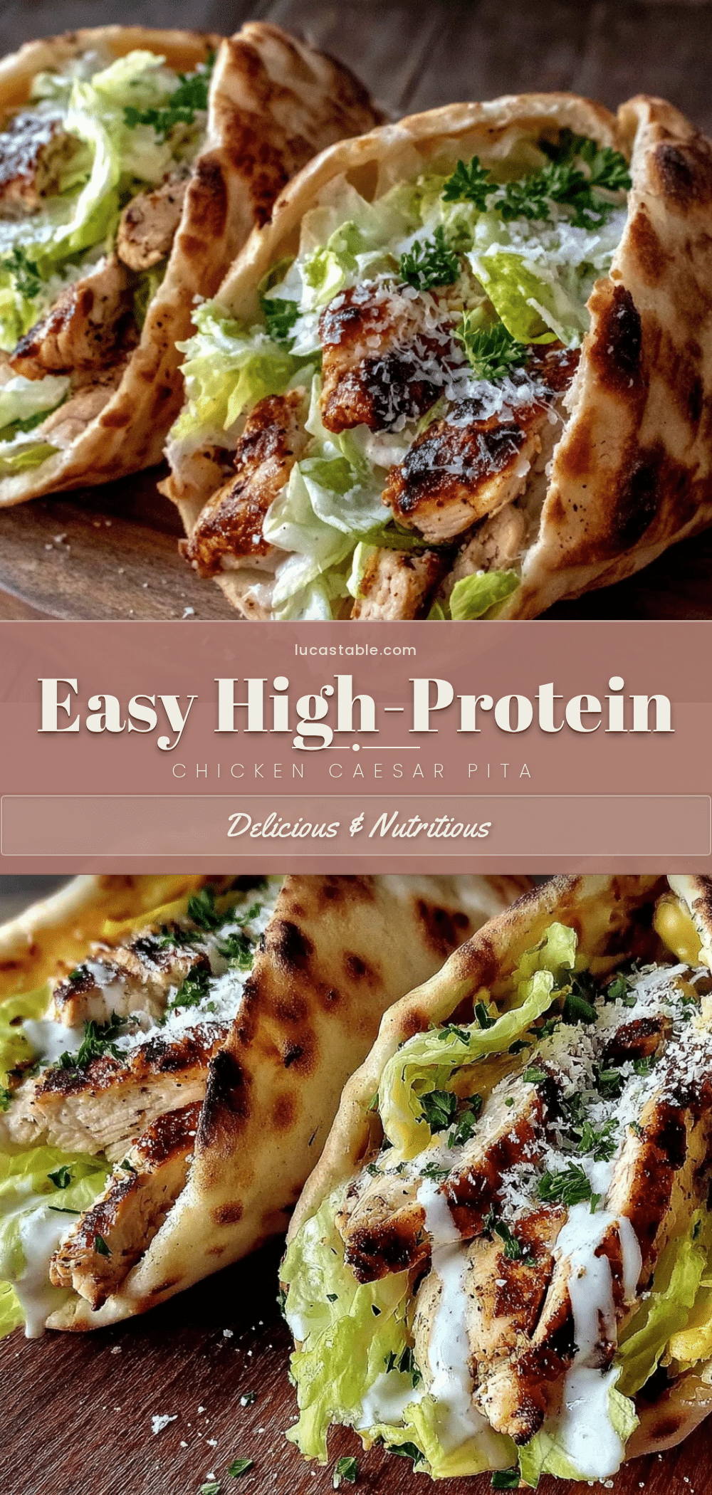 high-protein chicken caesar pita pocket recipe