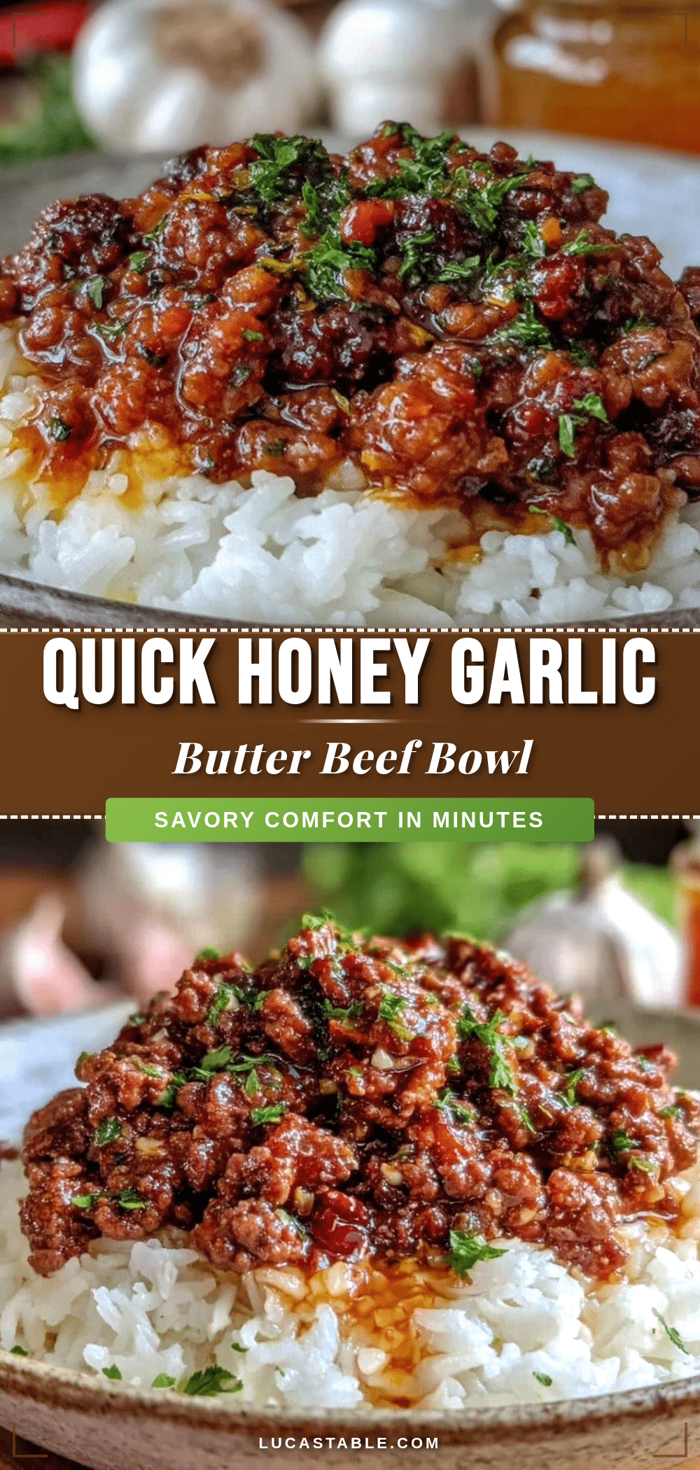 honey garlic butter ground beef bowl recipe