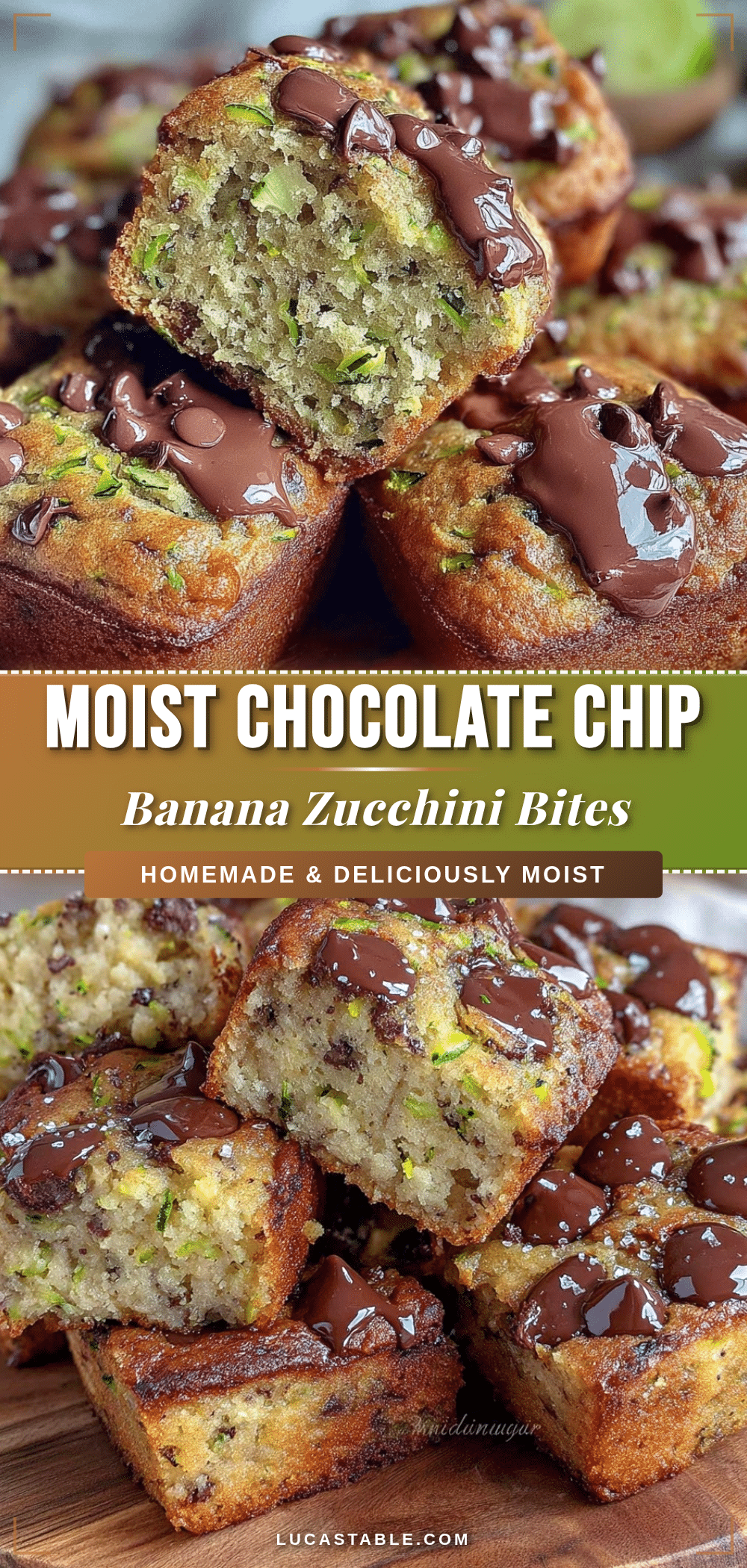 moist chocolate chip banana zucchini bread bites recipe