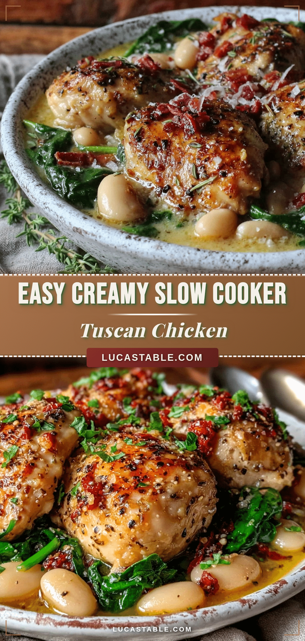 slow cooker tuscan white bean chicken recipe