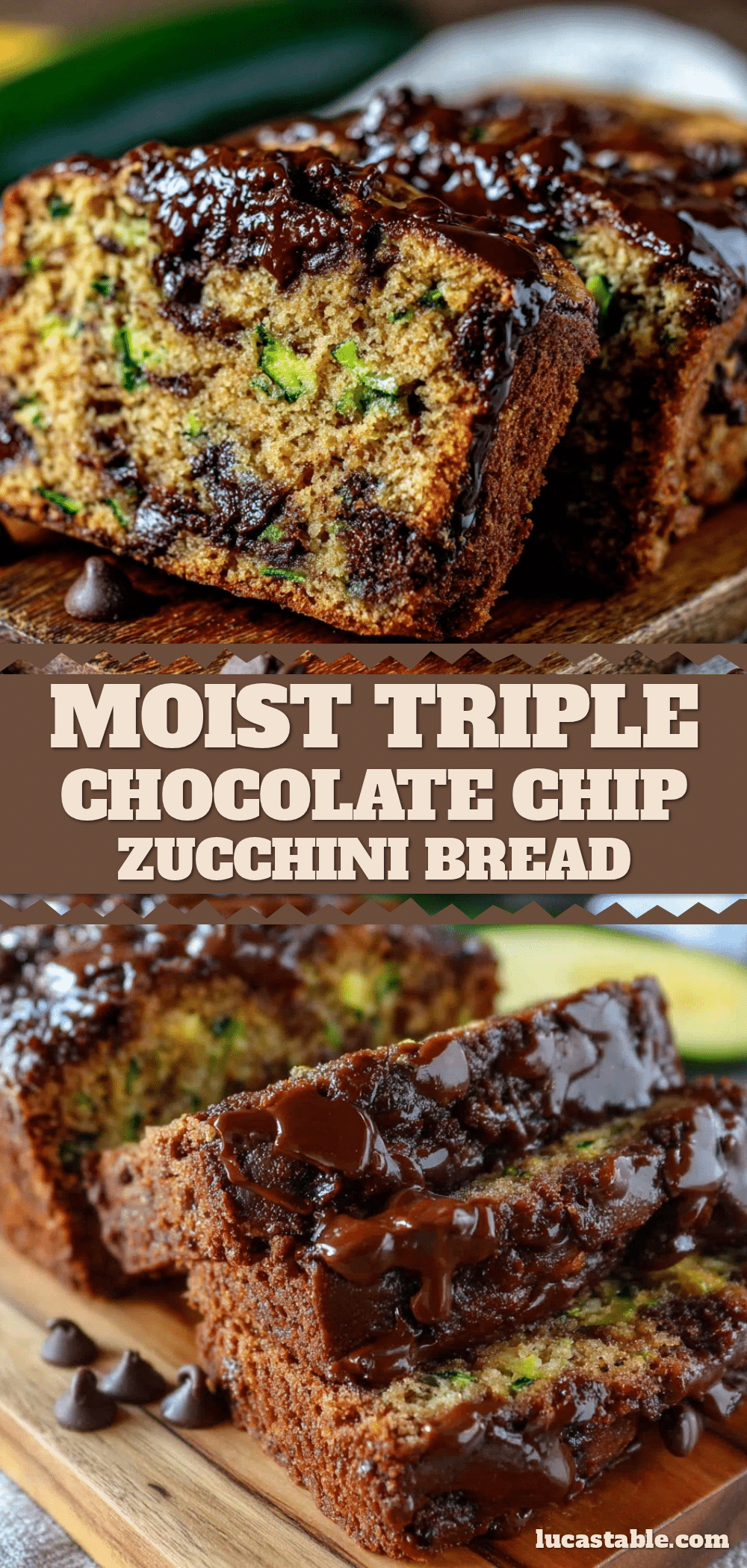 triple chocolate chip zucchini bread recipe
