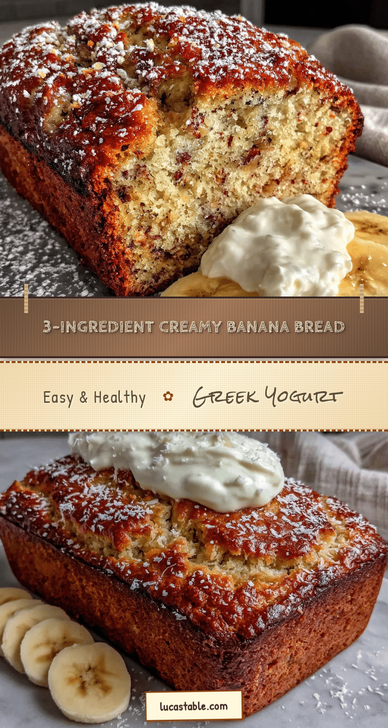 3-ingredient banana bread with Greek yogurt recipe