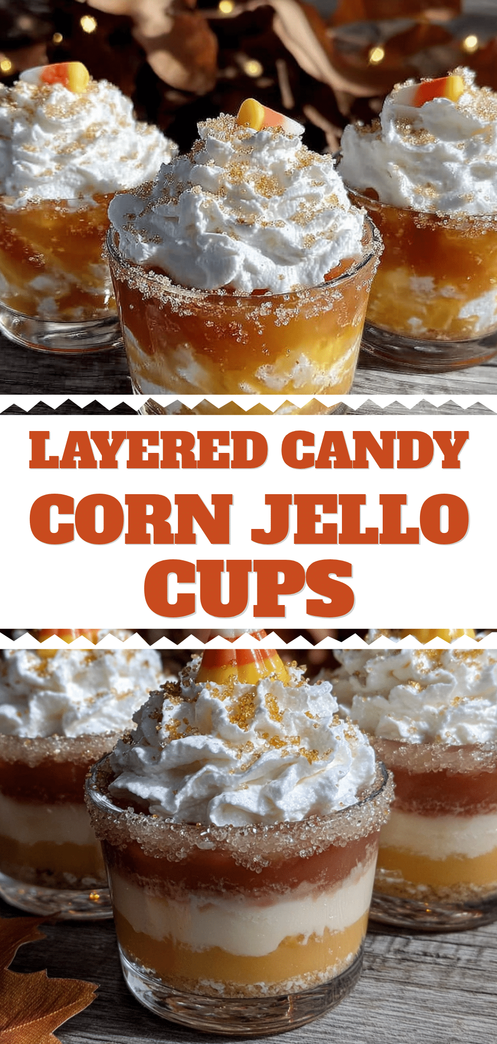 candy corn jello cups recipe
