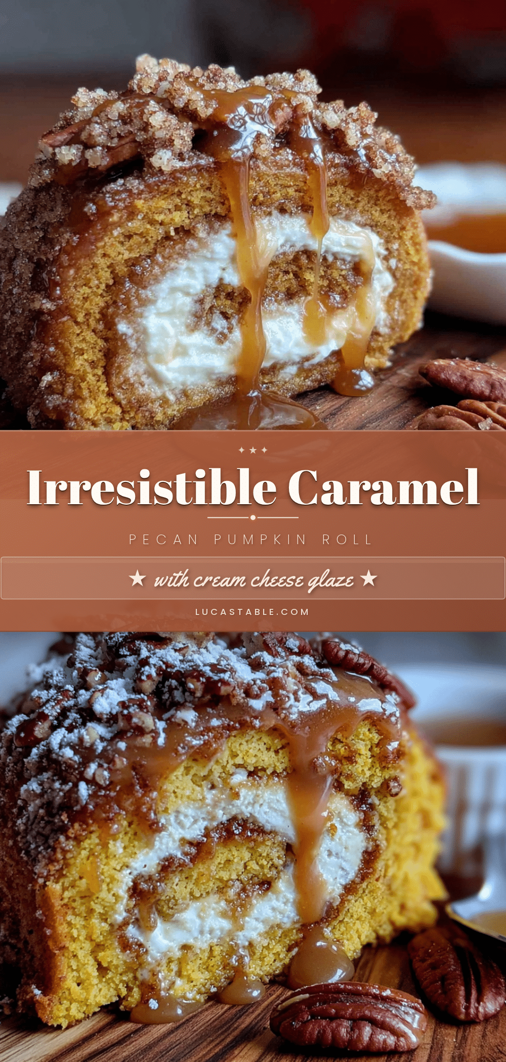 caramel pecan pumpkin roll recipe