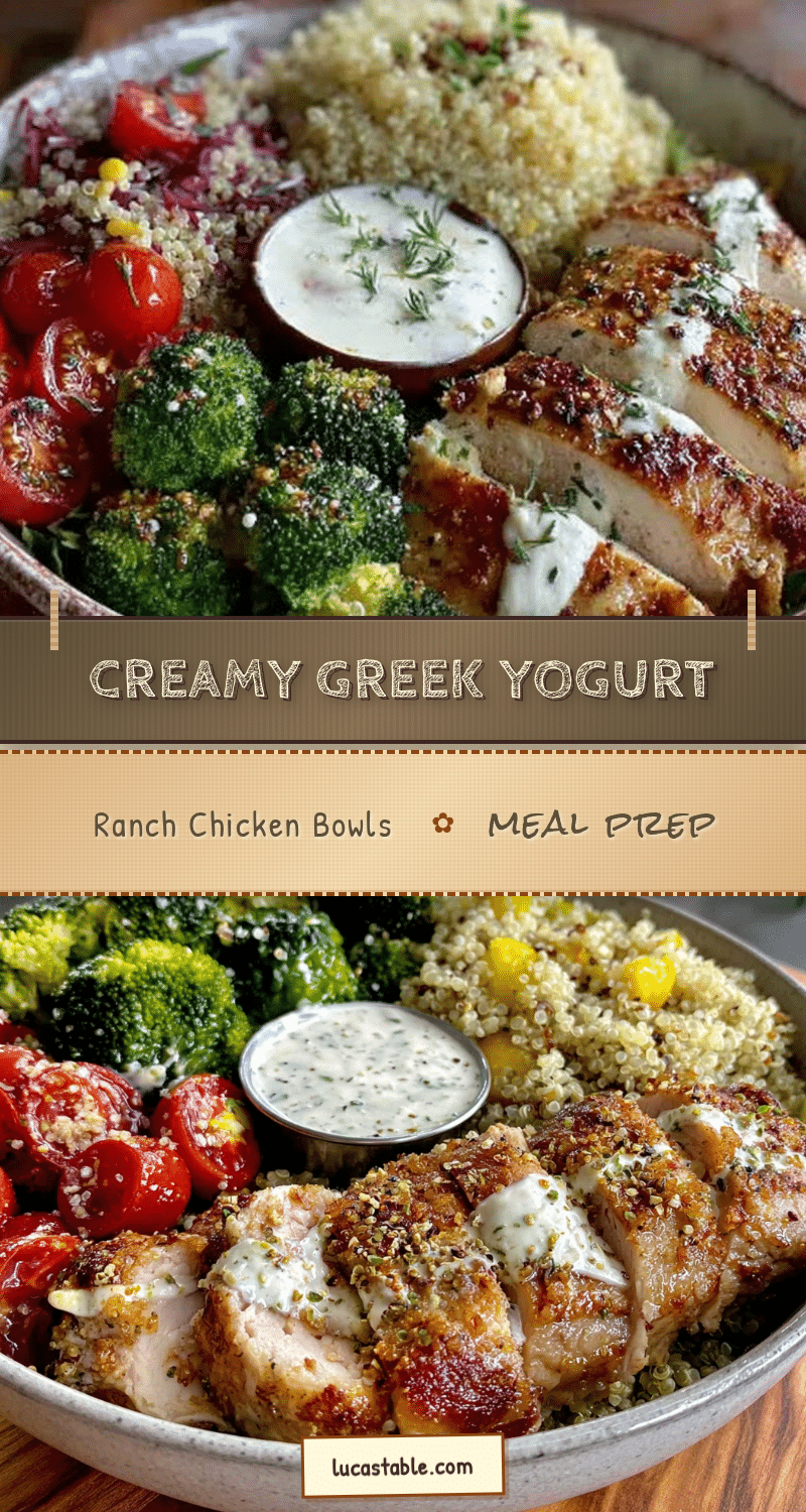 Creamy Greek Yogurt Ranch Chicken Meal Prep Bowls recipe