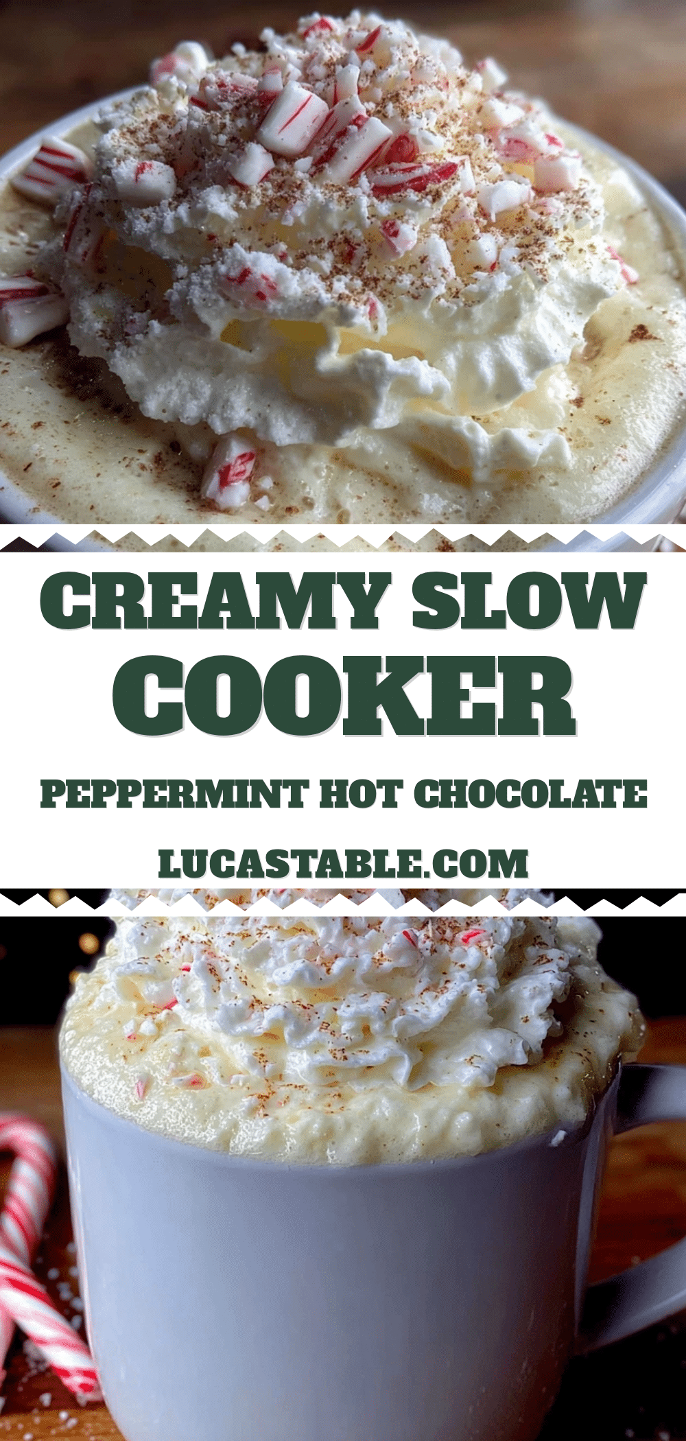 creamy slow cooker white hot chocolate with peppermint recipe