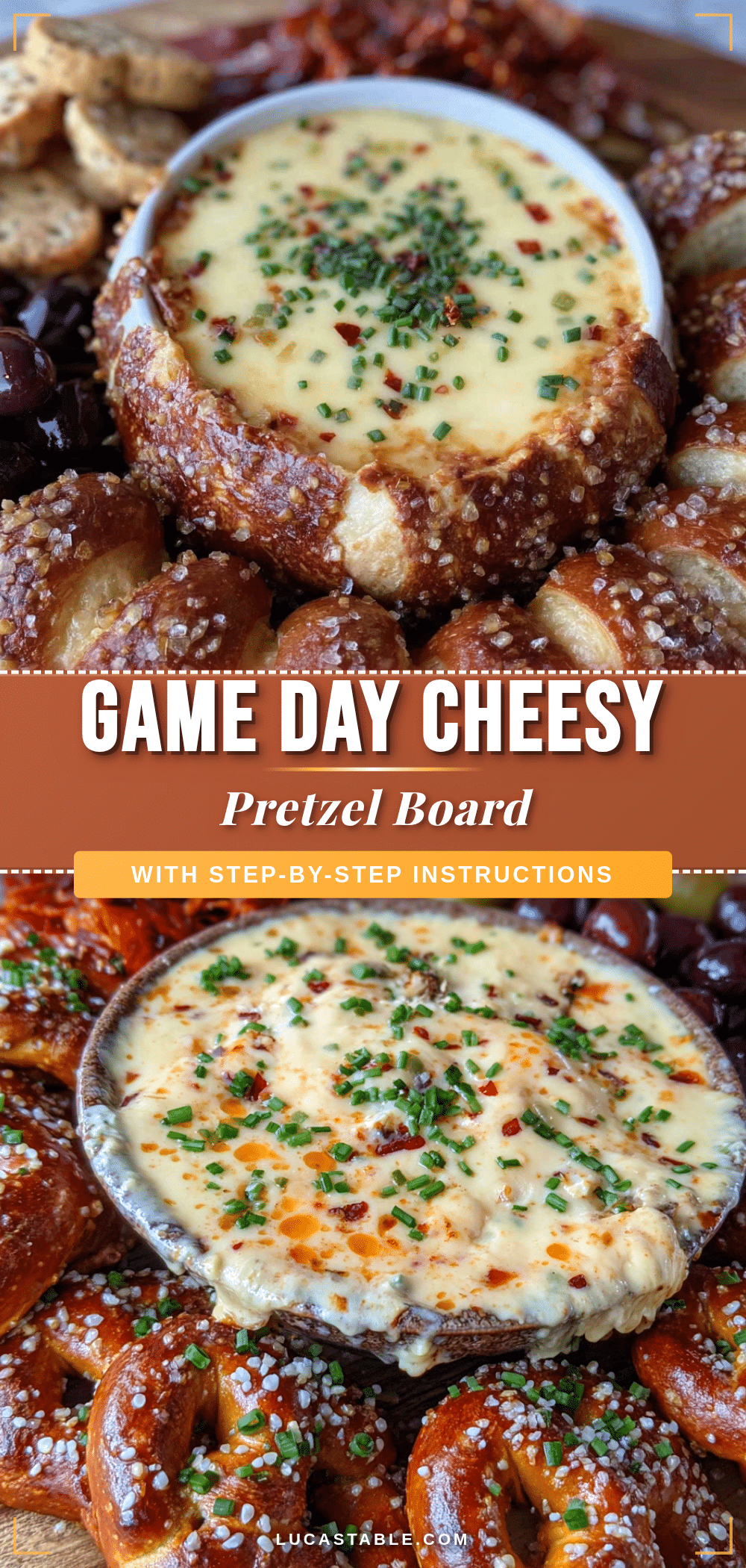 easy cheesy pretzel football charcuterie board recipe
