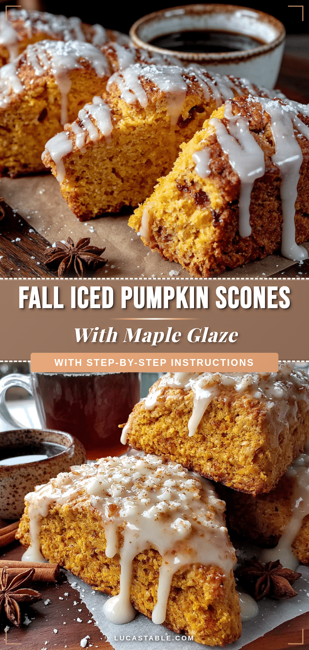 easy iced pumpkin scones with maple glaze recipe