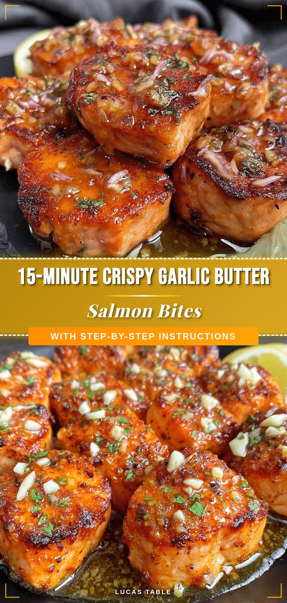 garlic butter salmon bites recipe
