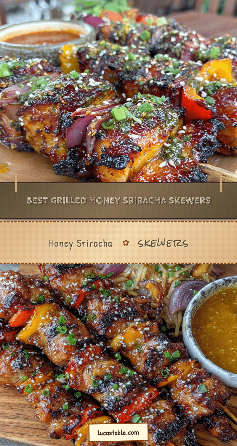 grilled honey sriracha chicken skewers recipe