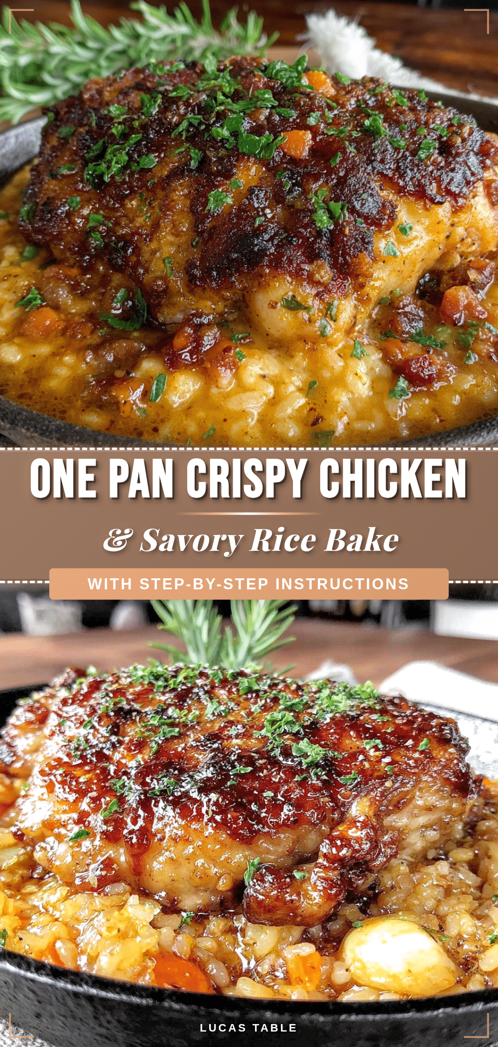 one pan crispy baked chicken thigh and rice recipe