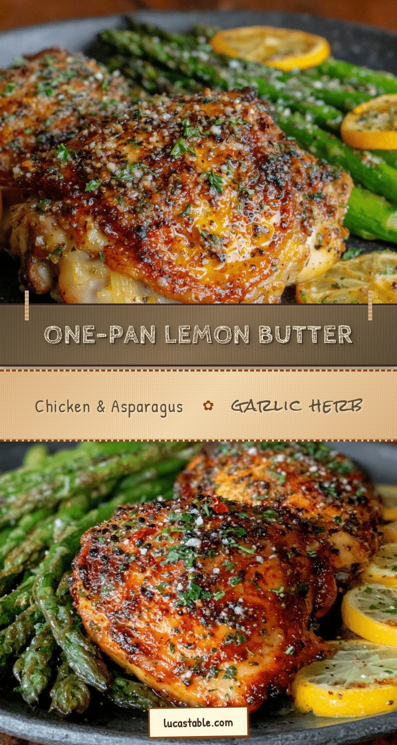one-pan lemon garlic butter chicken and asparagus recipe