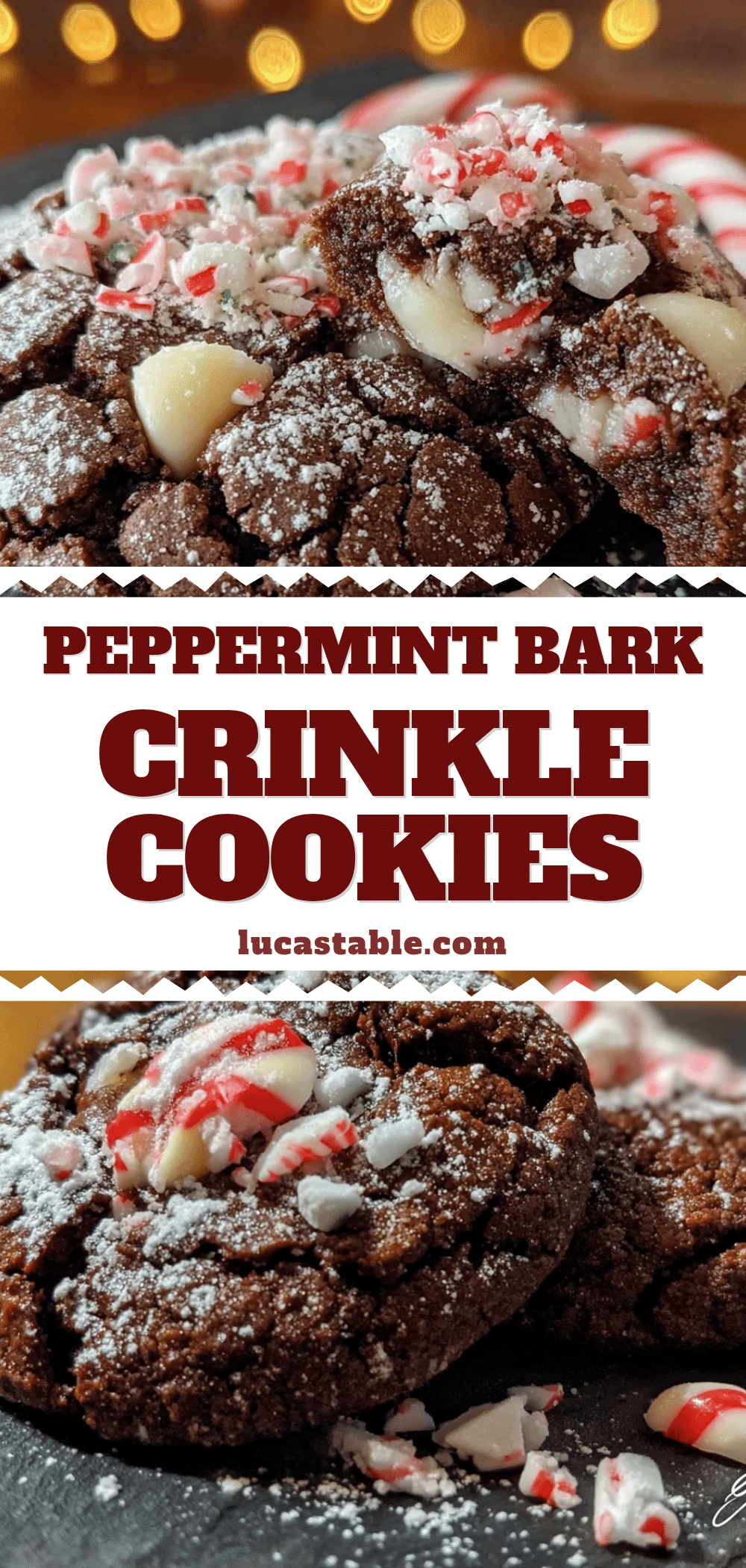 peppermint bark crinkle cookies recipe