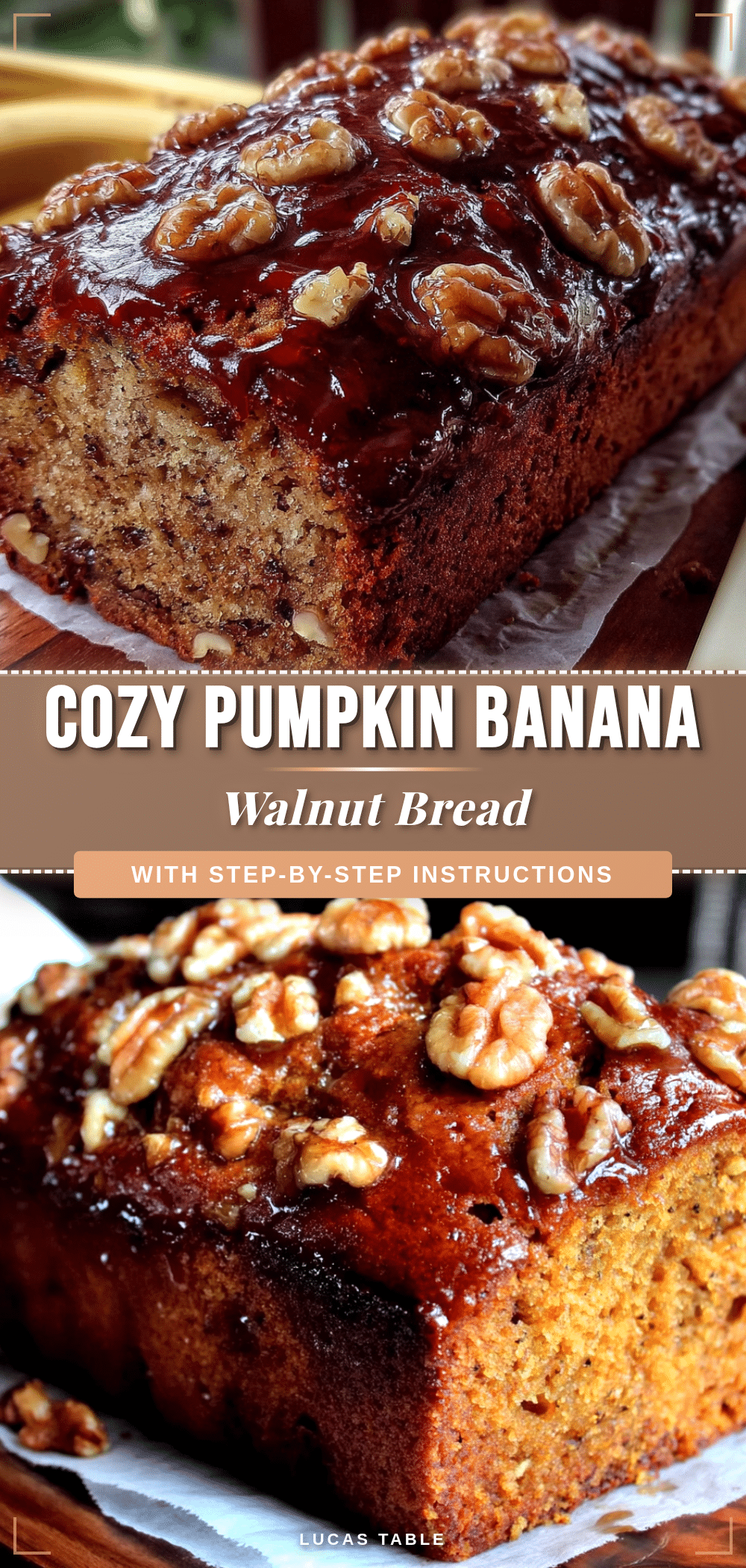 Pumpkin Banana Walnut Bread recipe