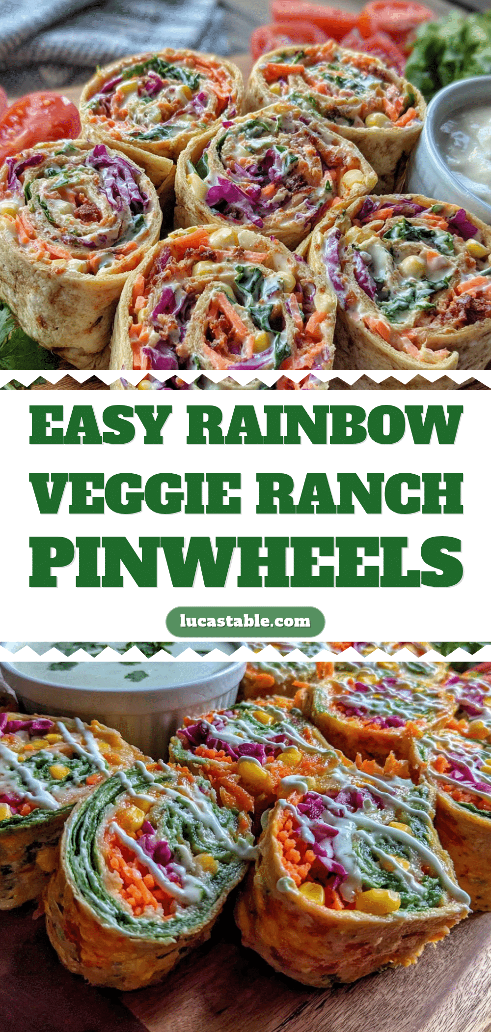 rainbow veggie ranch pinwheel wraps recipe