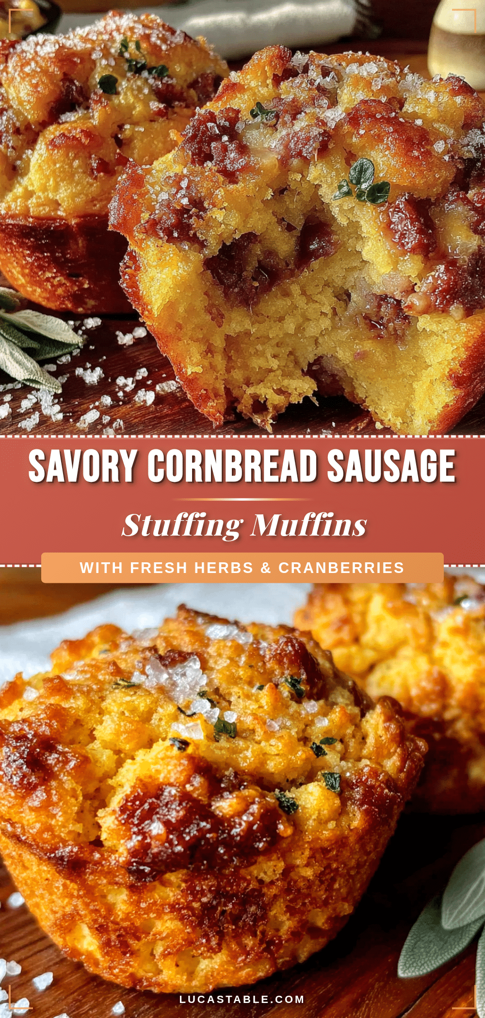 Savory cornbread sausage stuffing muffins recipe
