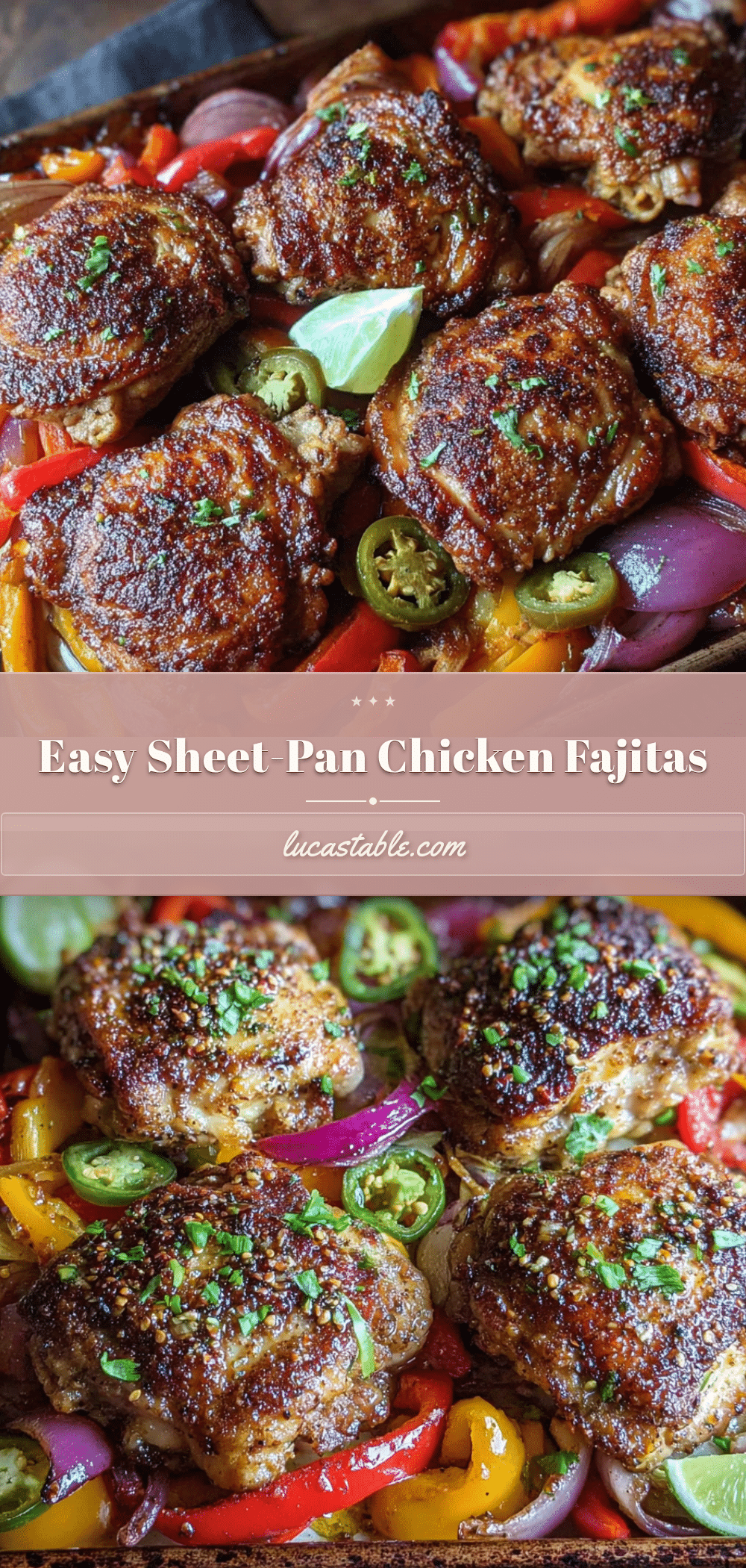 Sheet pan chicken thigh fajitas recipe
