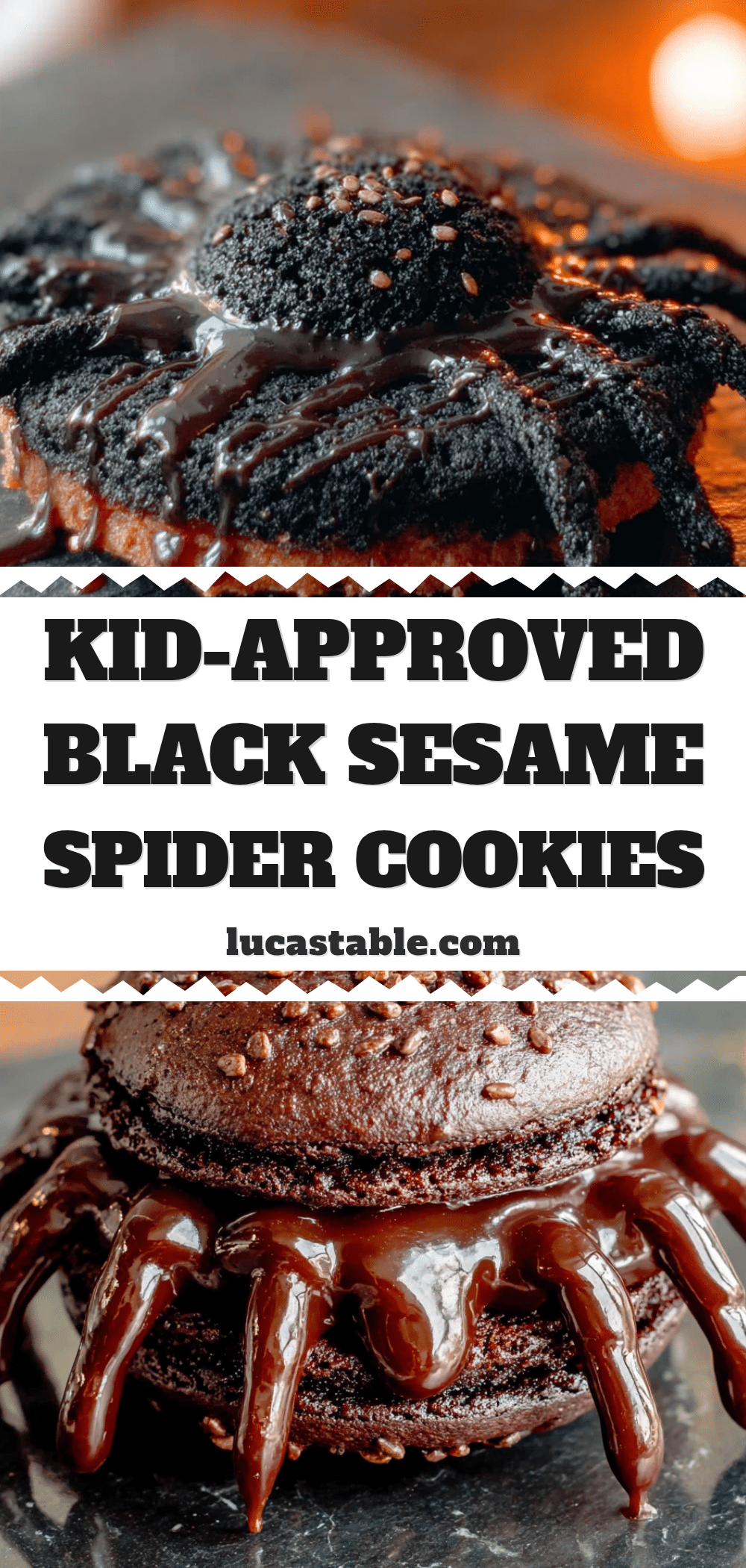 black sesame spider cookies recipe