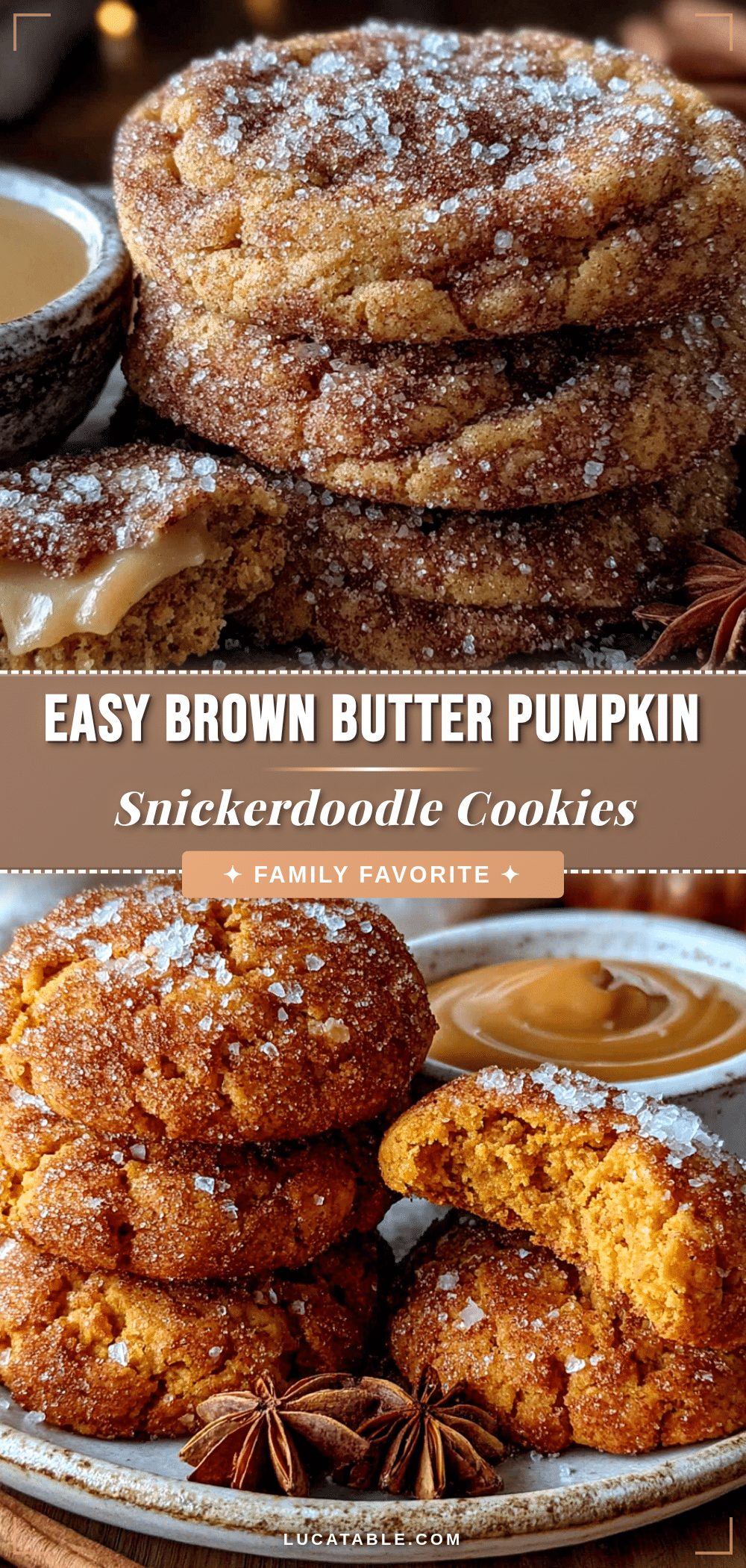 brown butter pumpkin snickerdoodle cookies recipe