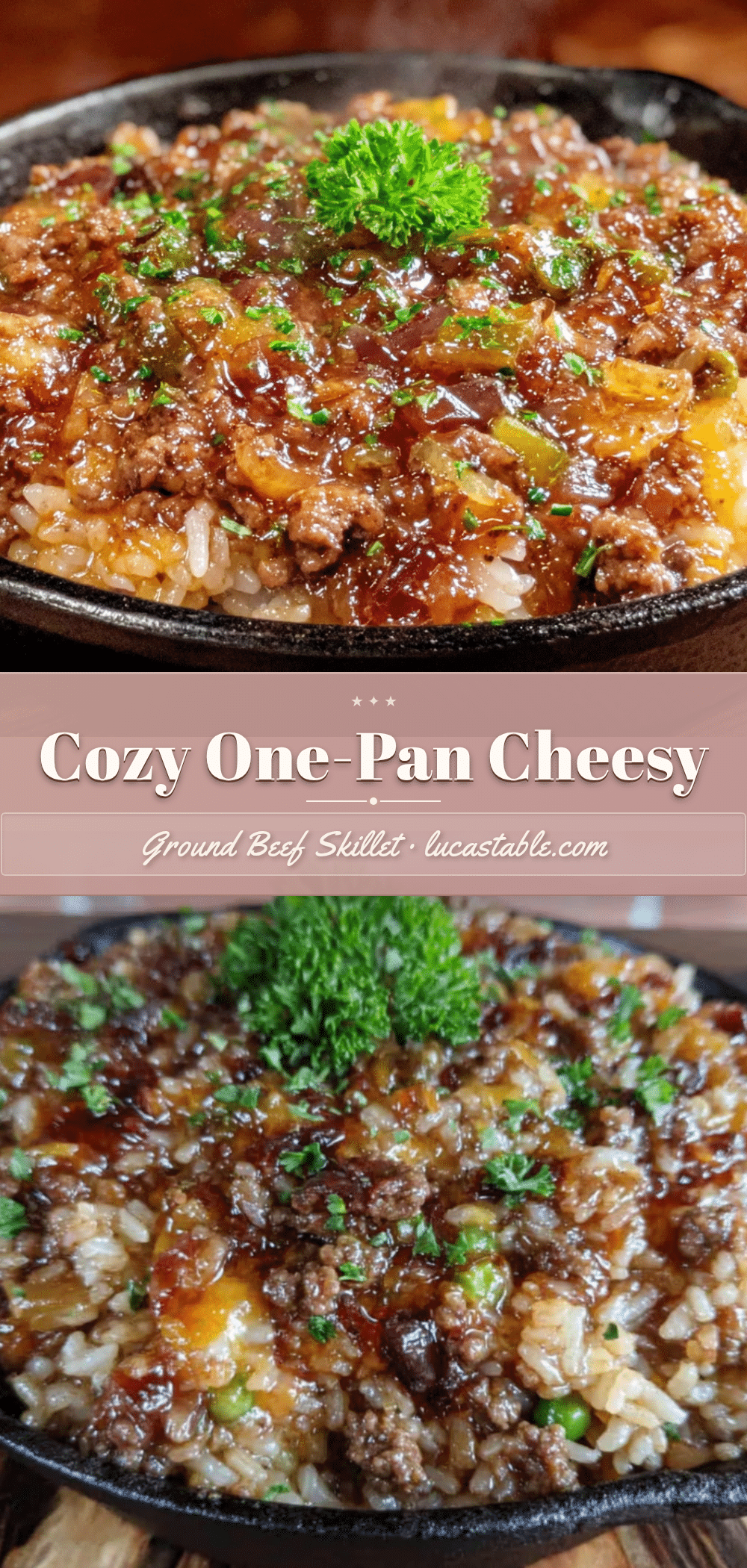 cheesy ground beef skillet recipe