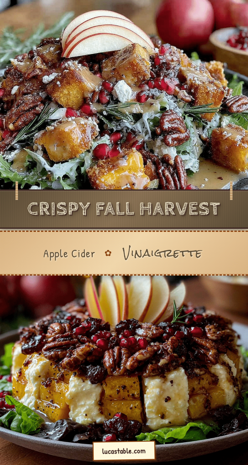 cozy fall harvest salad with apple cider vinaigrette recipe
