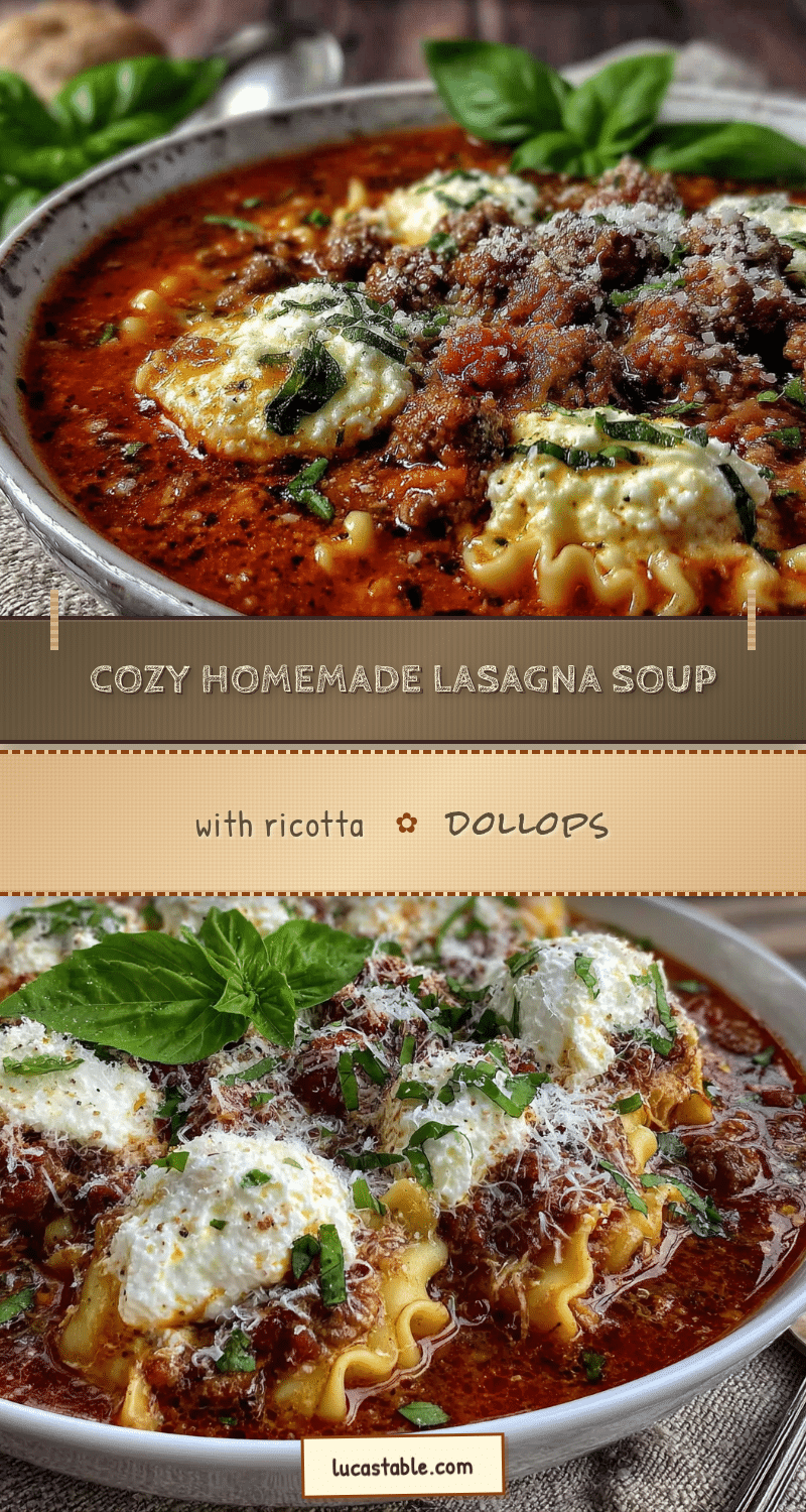 cozy homemade lasagna soup with ricotta dollops recipe