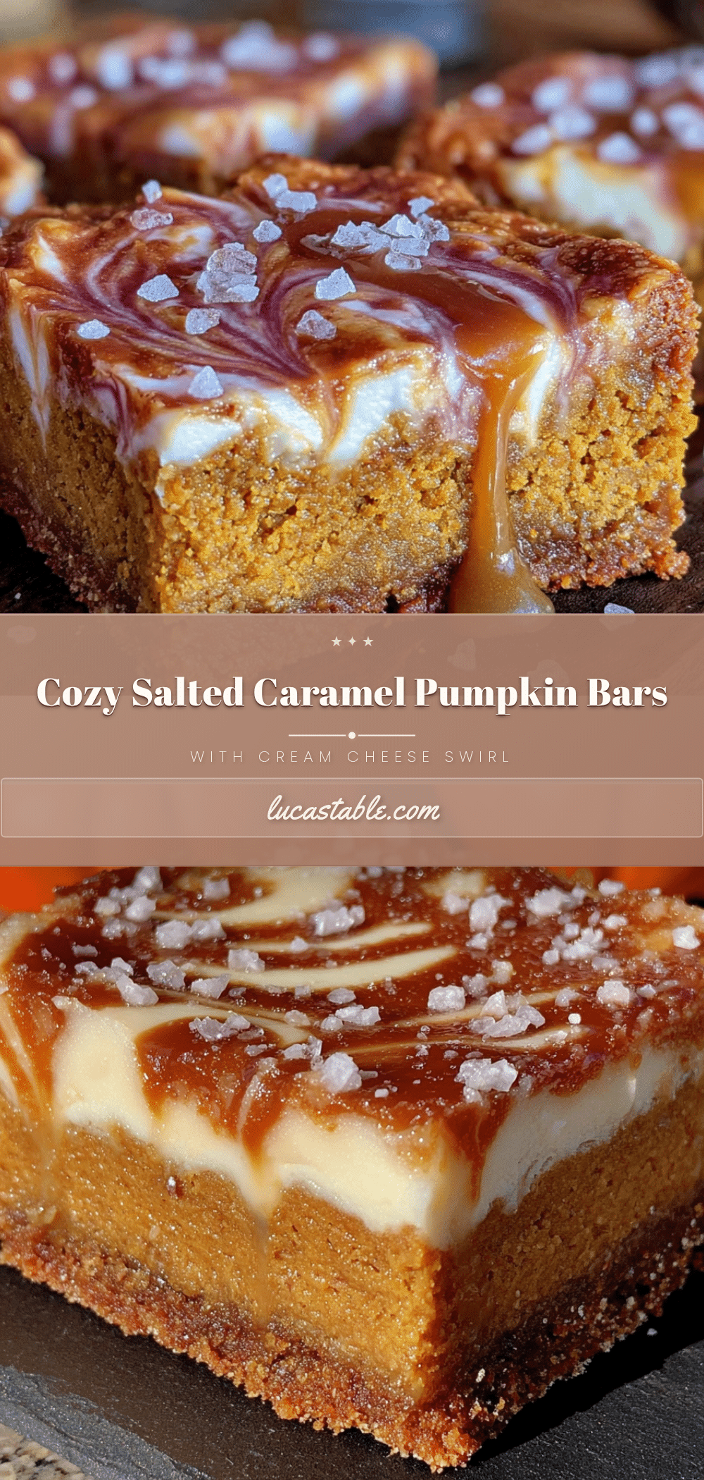 cozy salted caramel pumpkin bars recipe