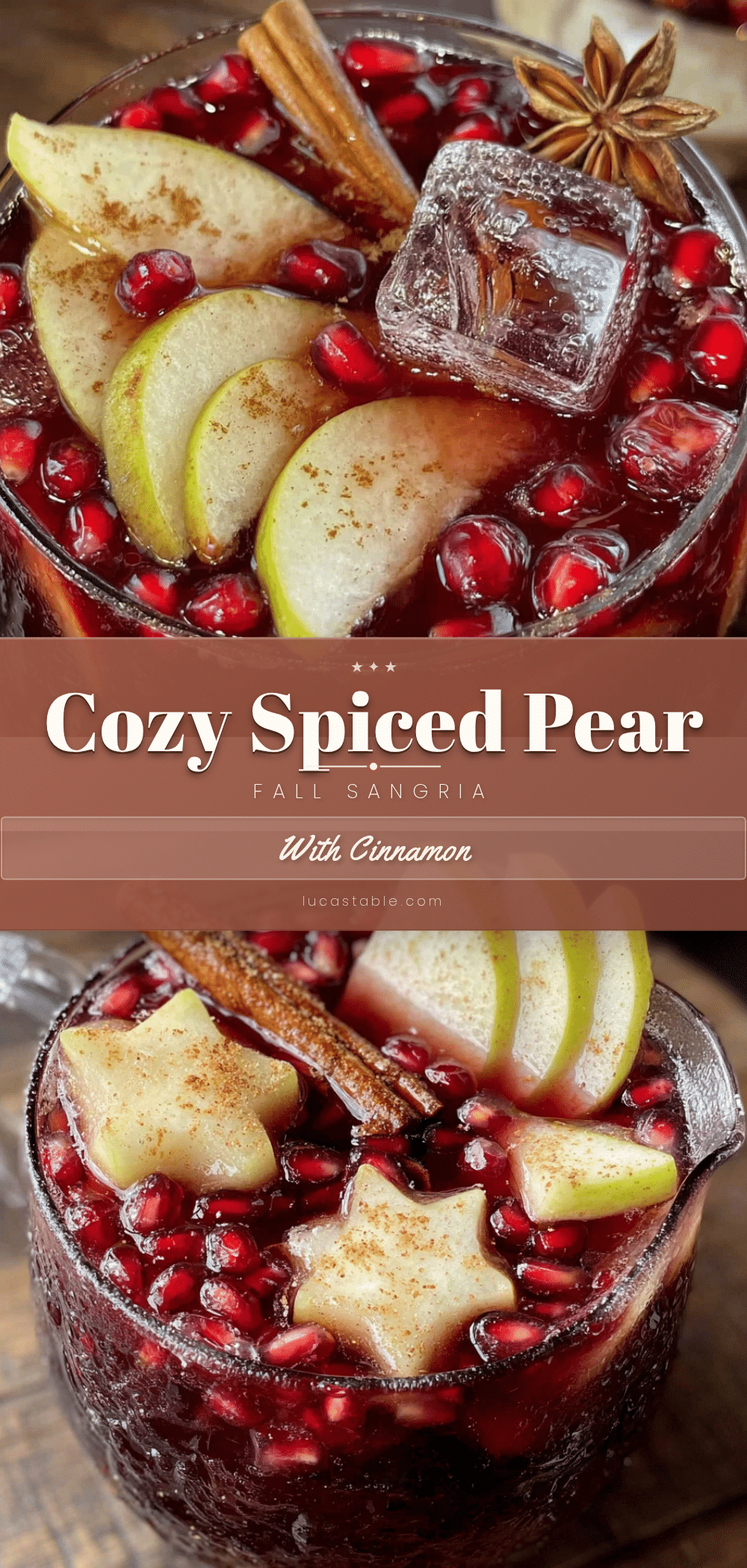 Cozy Spiced Pear Fall Sangria with Cinnamon recipe