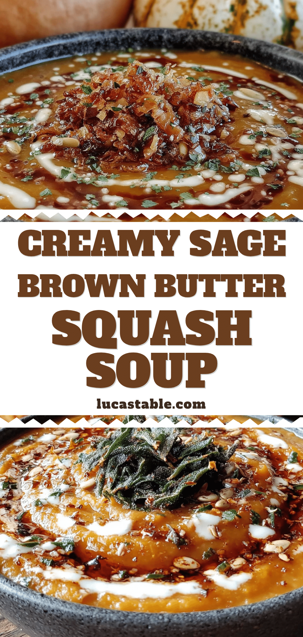 creamy roasted butternut squash soup with sage brown butter recipe