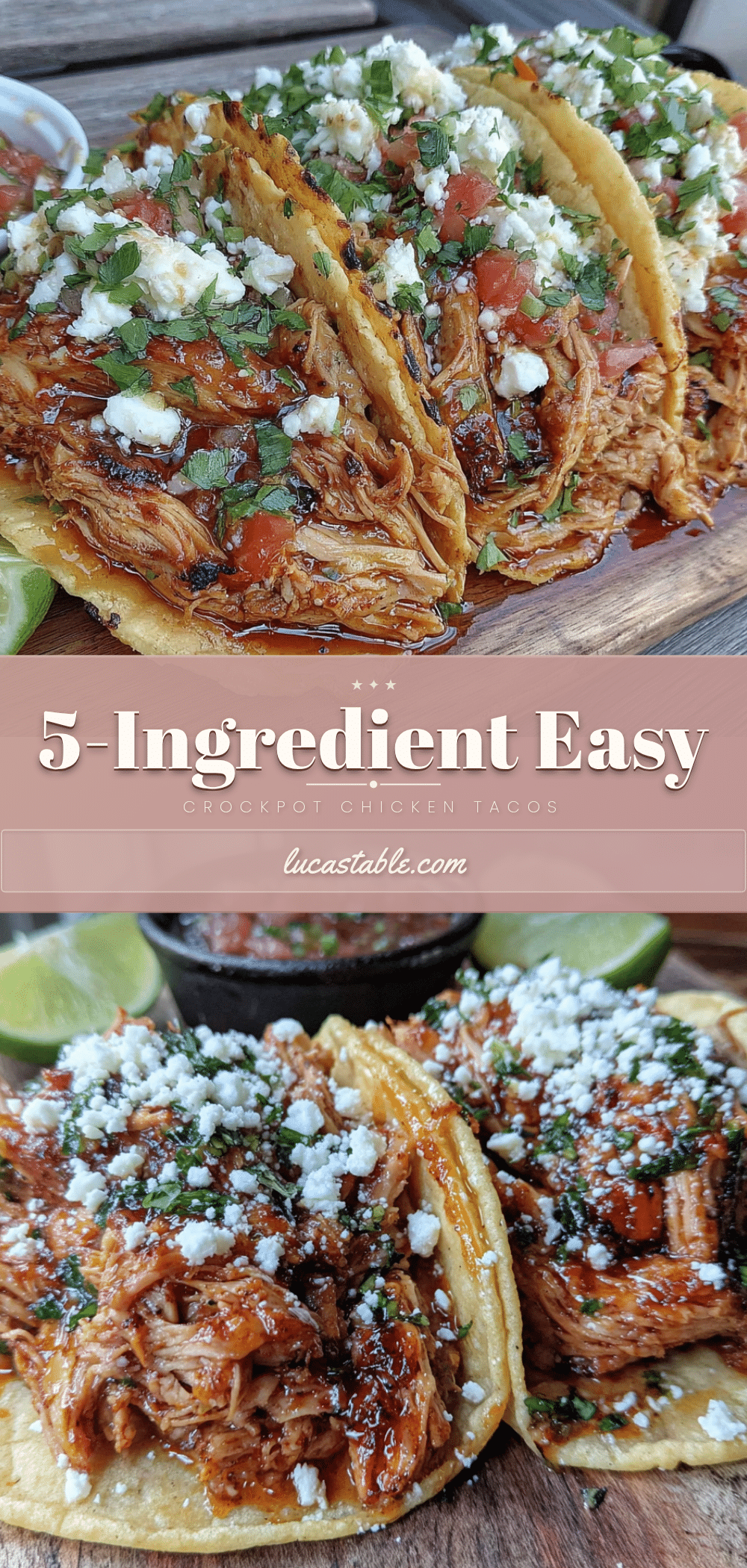 easy 5-ingredient crockpot chicken tacos recipe