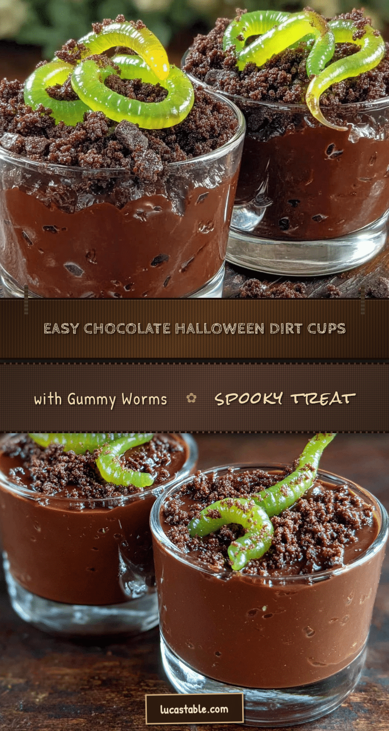 easy chocolate halloween dirt cups with gummy worms recipe