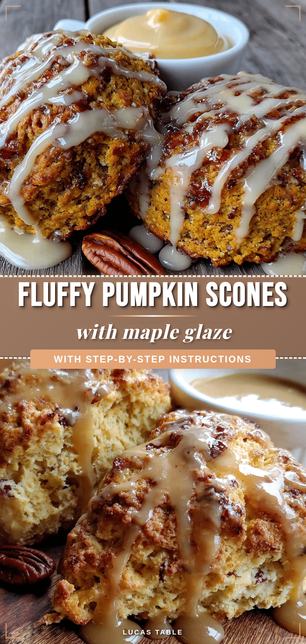 fluffy pumpkin scones with maple glaze recipe