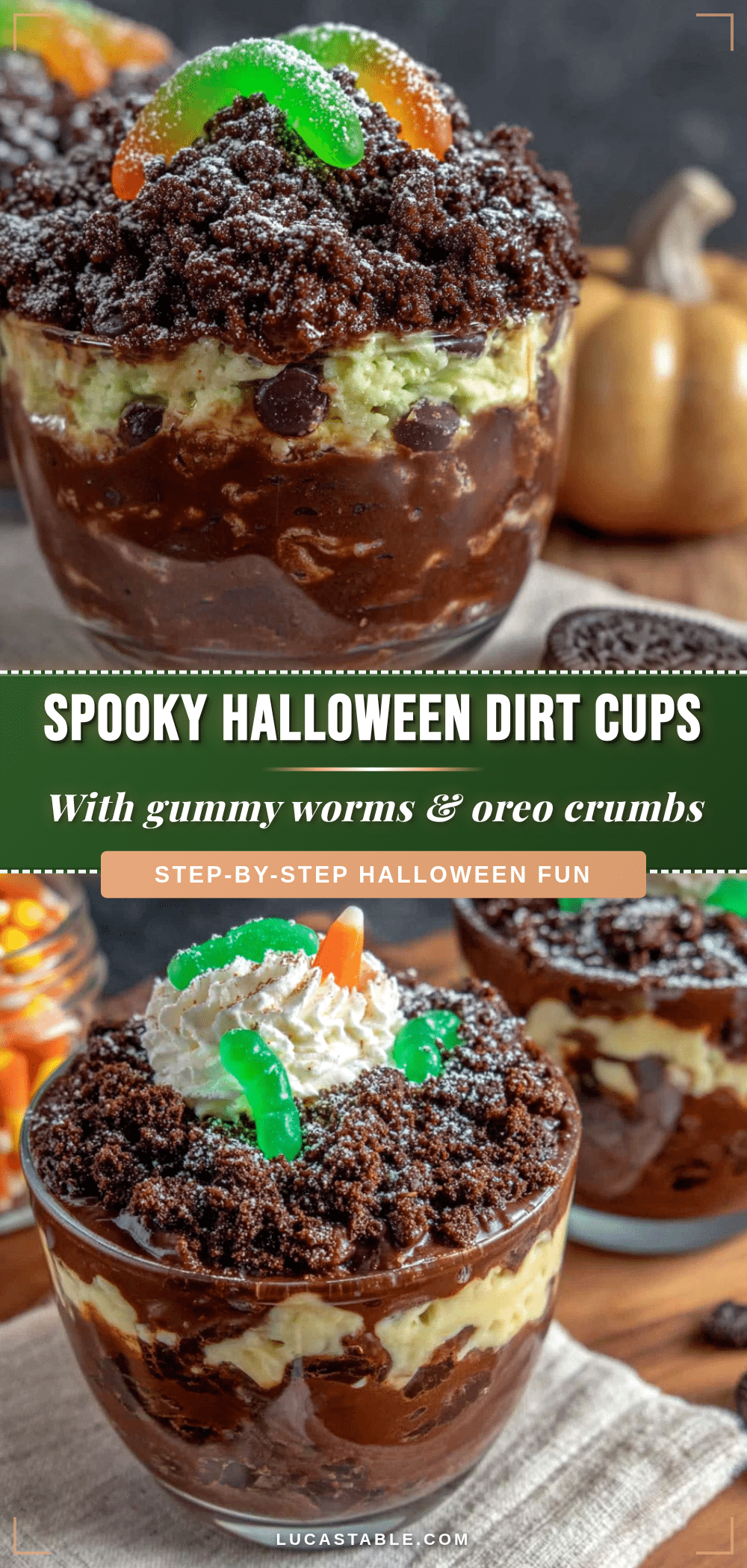 halloween dirt cups with gummy worms recipe