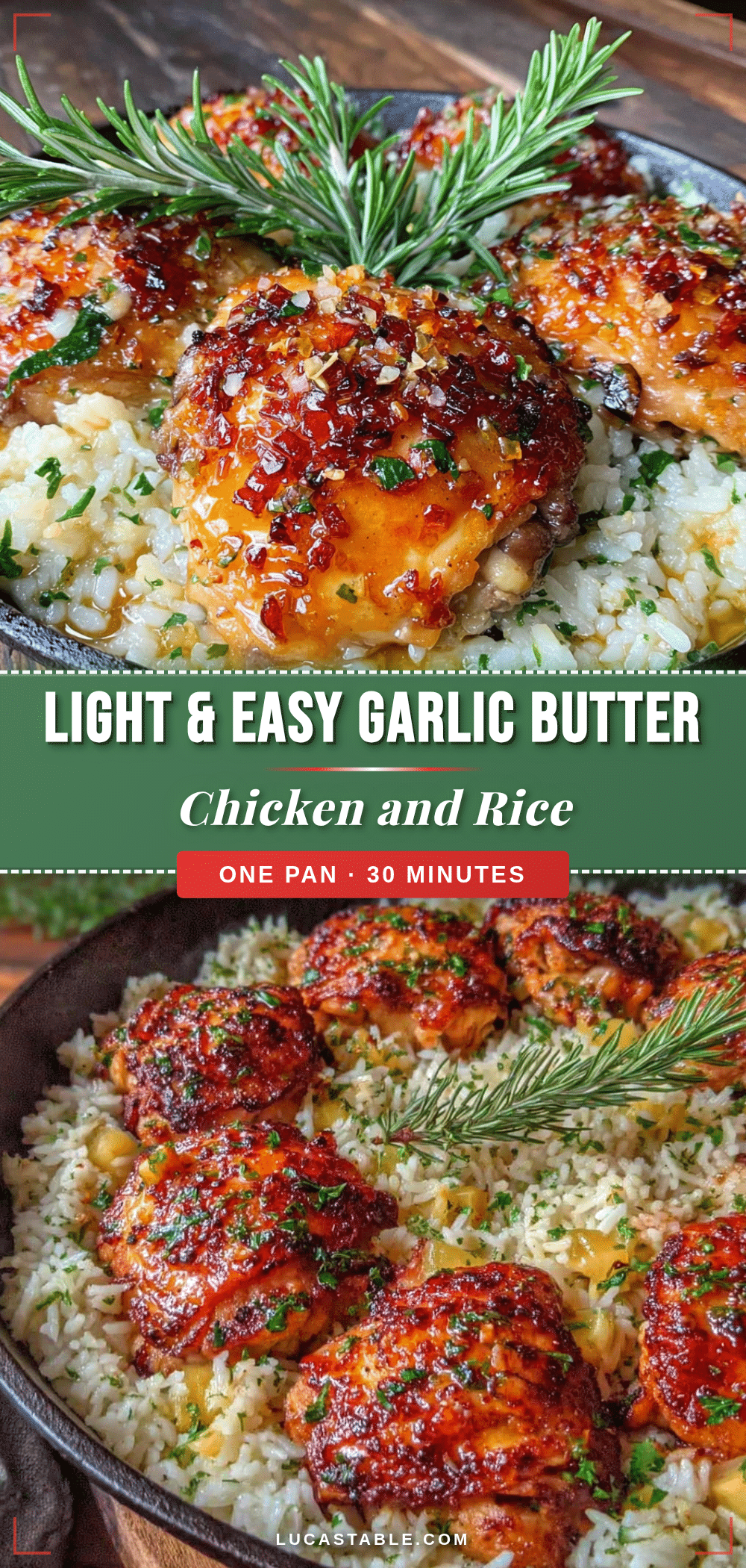 light & easy garlic butter chicken and rice recipe