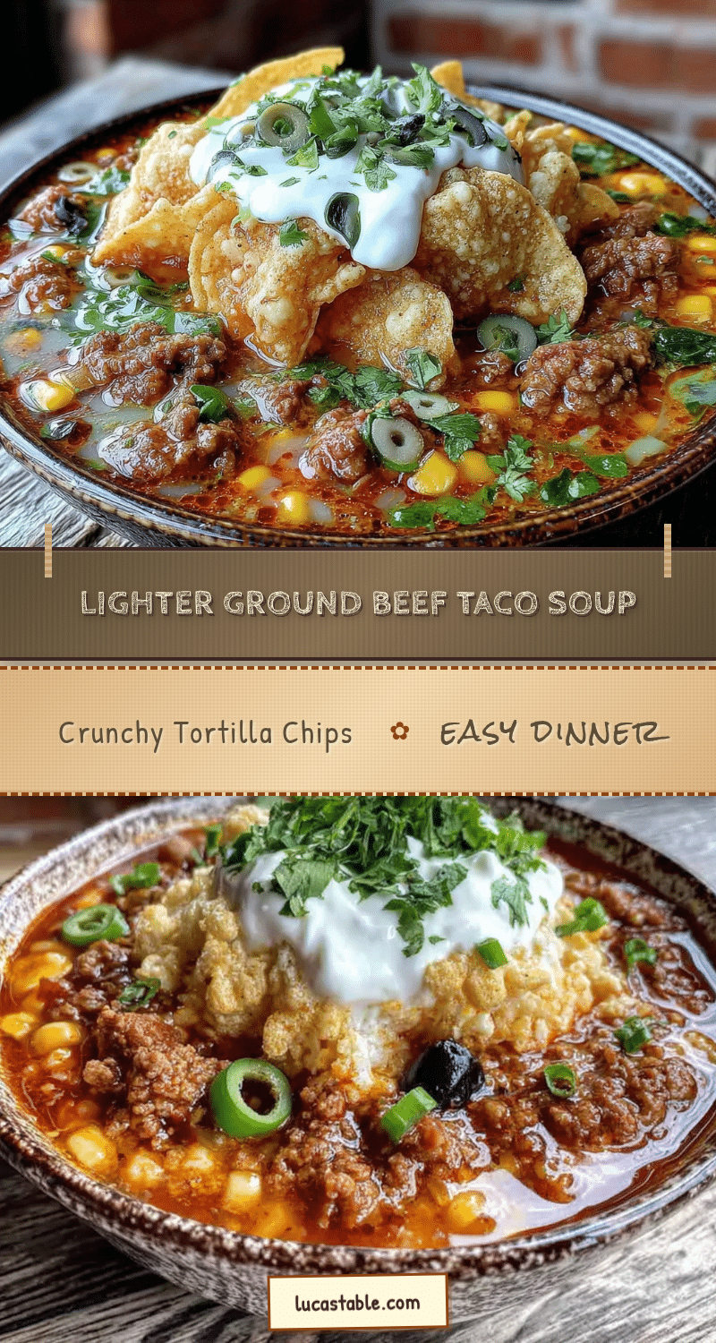 lighter ground beef taco soup recipe