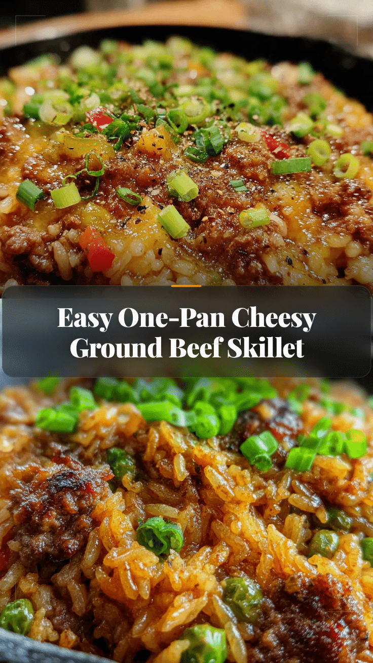 one-pan cheesy ground beef skillet recipe