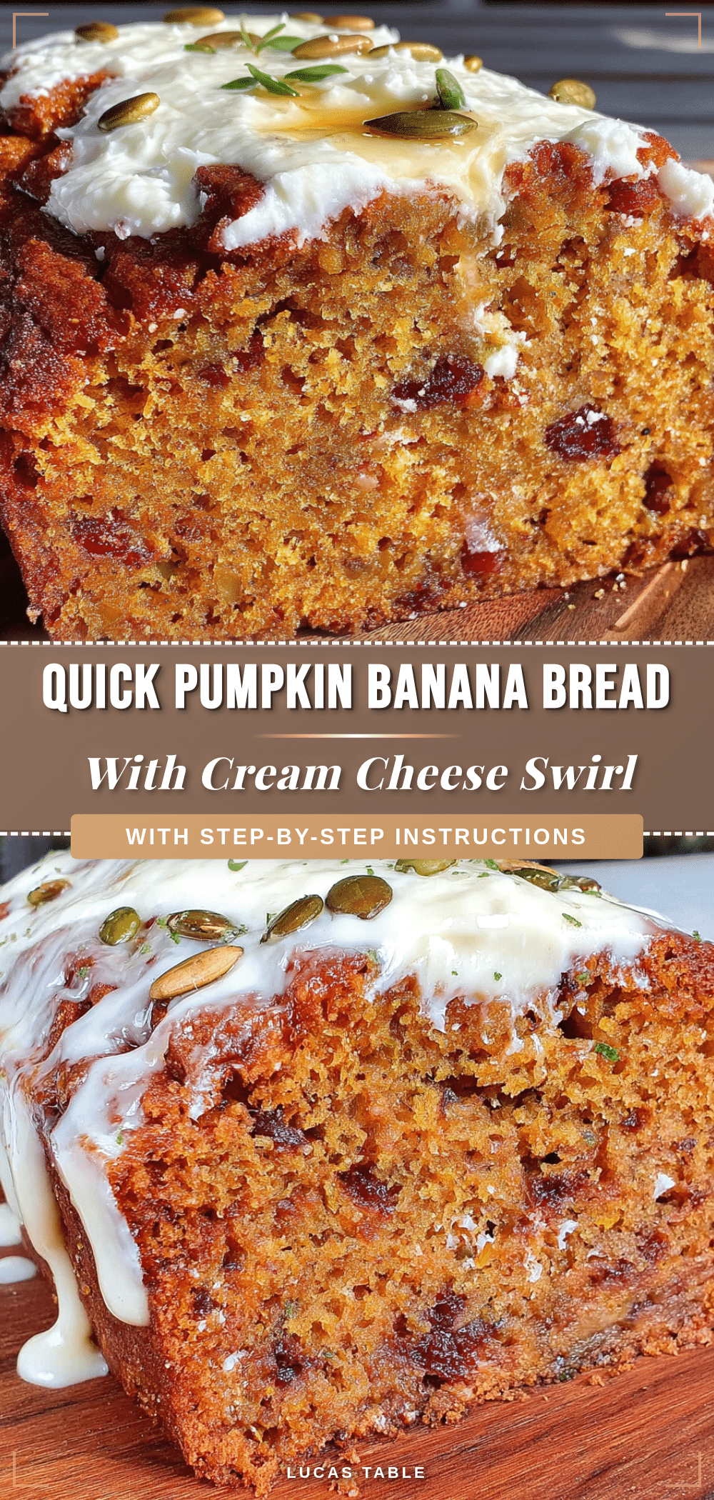 pumpkin banana bread with cream cheese swirl recipe
