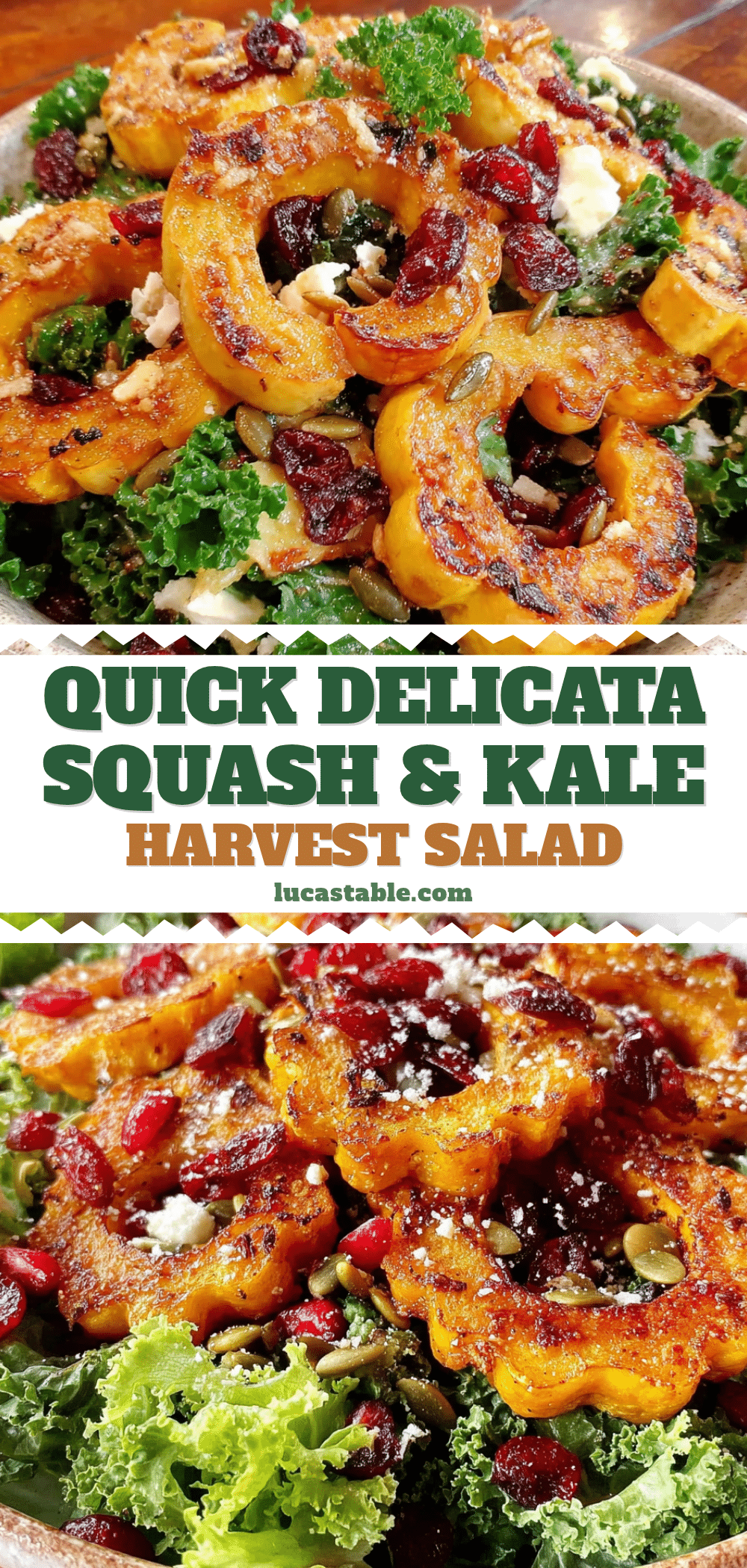 quick delicata squash and kale harvest salad recipe