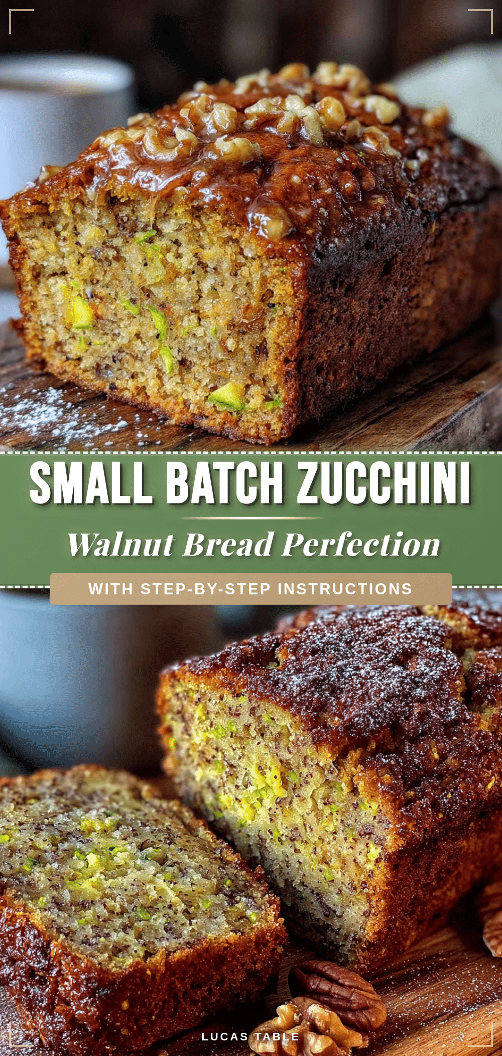 small batch zucchini walnut bread recipe