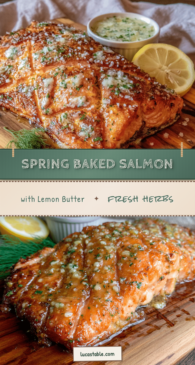 spring baked salmon with lemon butter recipe