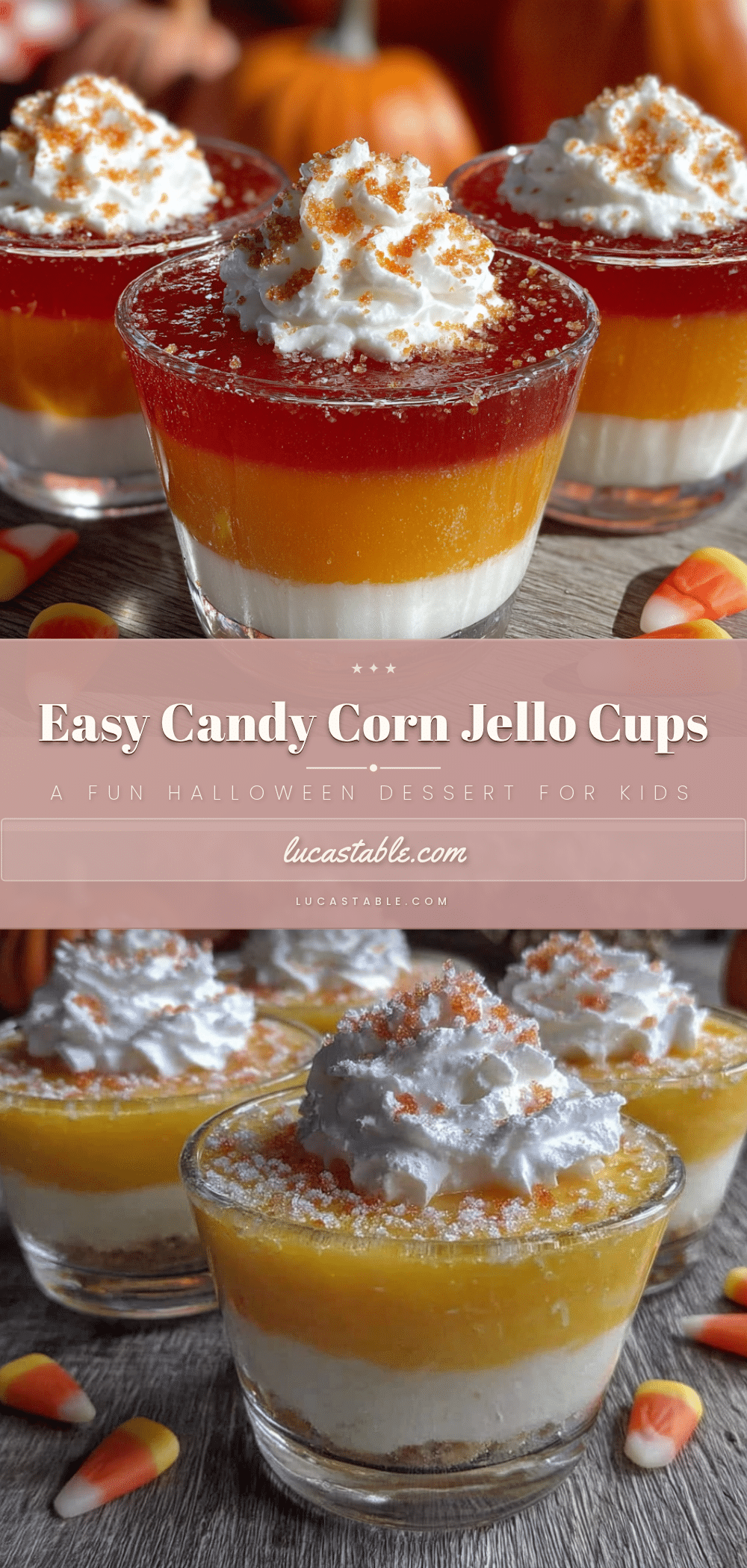 candy corn jello cups recipe