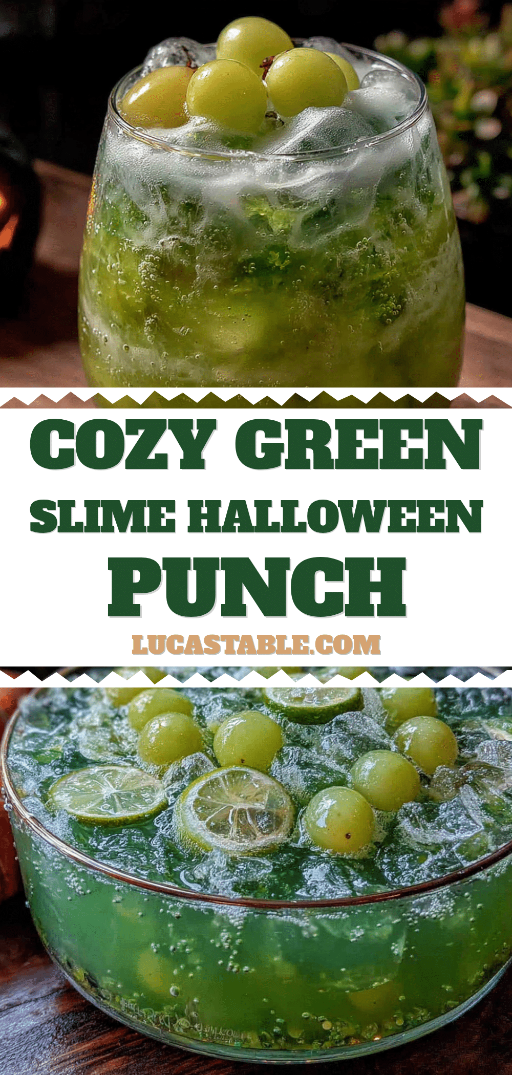 cozy green slime halloween punch recipe