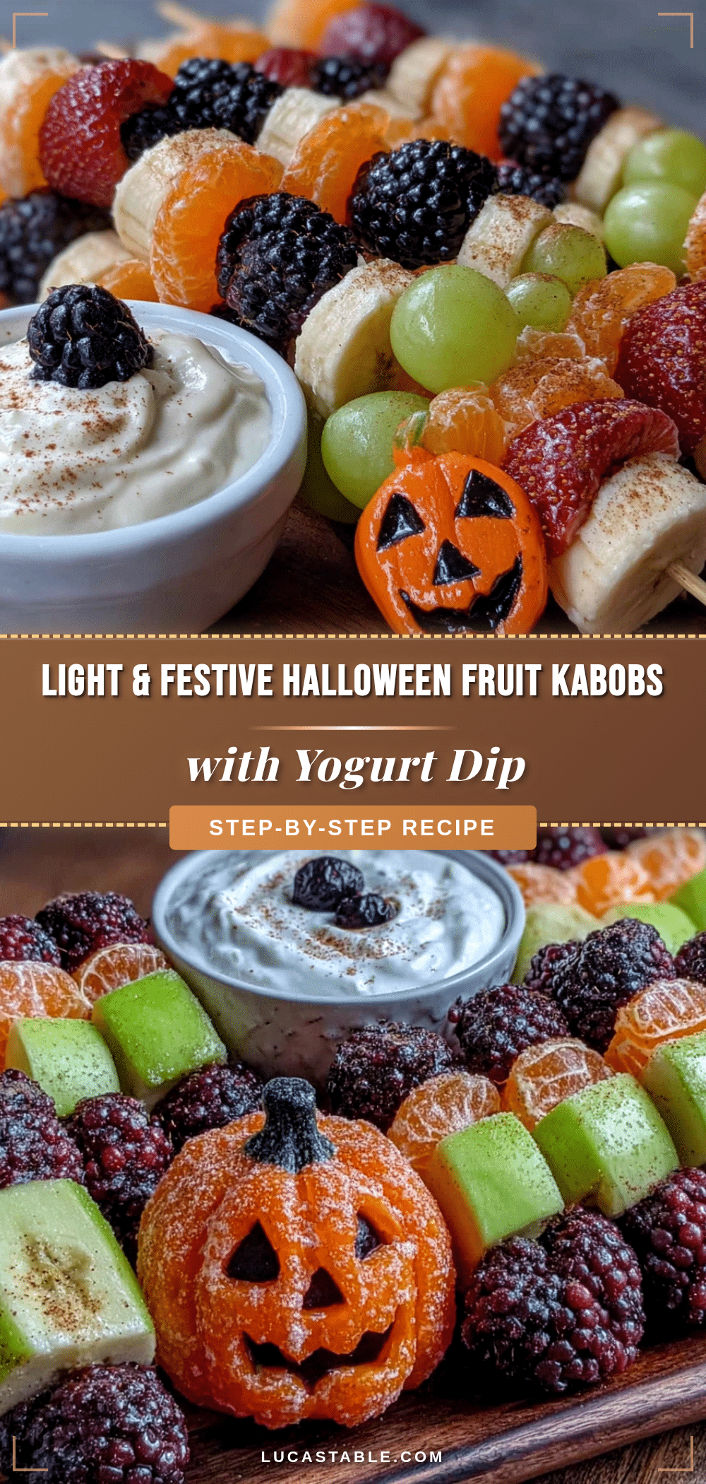 Halloween fruit kabobs recipe